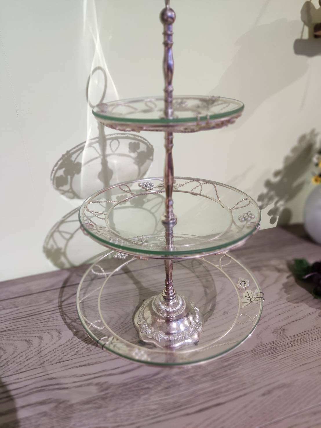 三層圓型玻璃水果盤