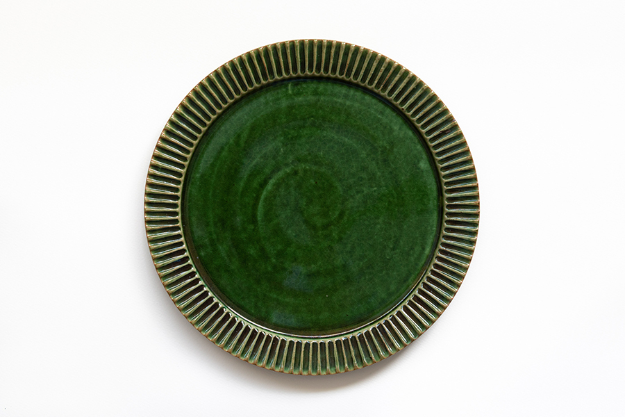 宋艸窯- 鎬平皿(大) 綠