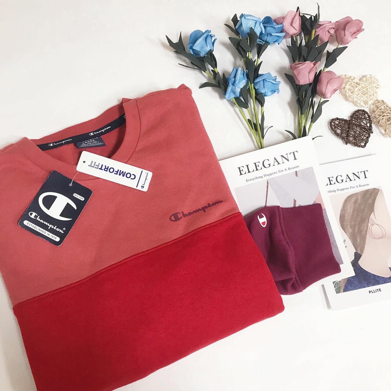 CHAMPION CREW NECK STRIPE SWEATSHIRT