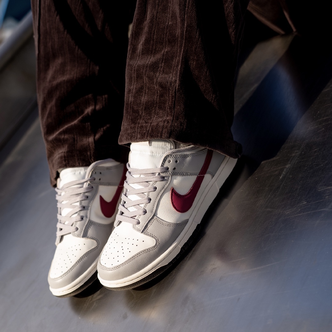 【APAIR】預購 Nike Dunk Low "Grey/White" 復古灰 酒紅勾 DD1503-122