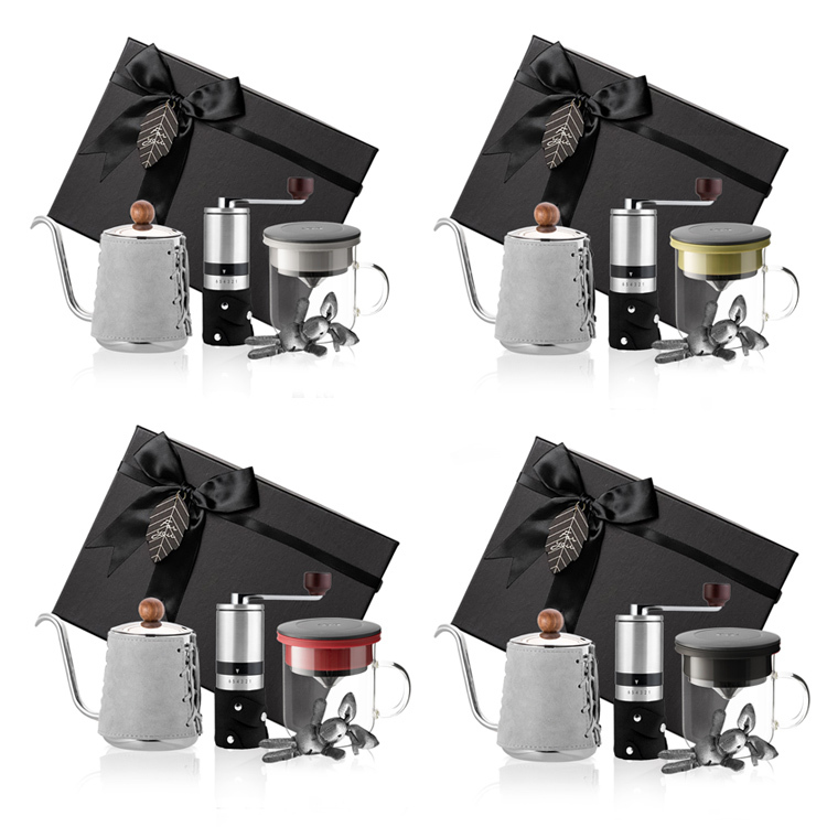 (預購4月底出貨)PO: 丹麥手沖咖啡三件禮盒組(咖啡壺-共2色/玻璃杯350ml-共4色/不銹鋼磨芯咖啡磨2.0)