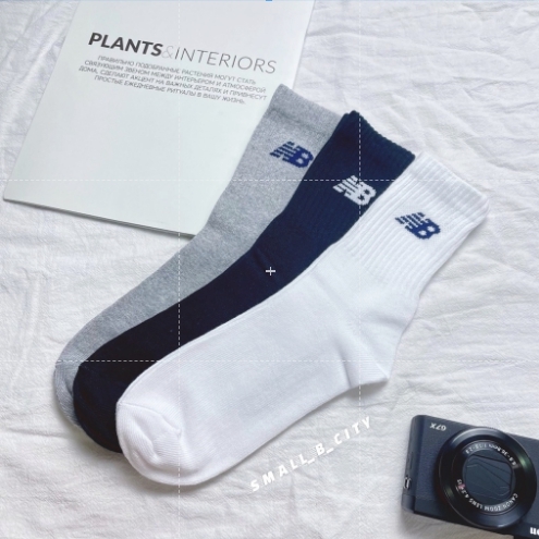 New Balance 中筒長襪 黑色 灰色