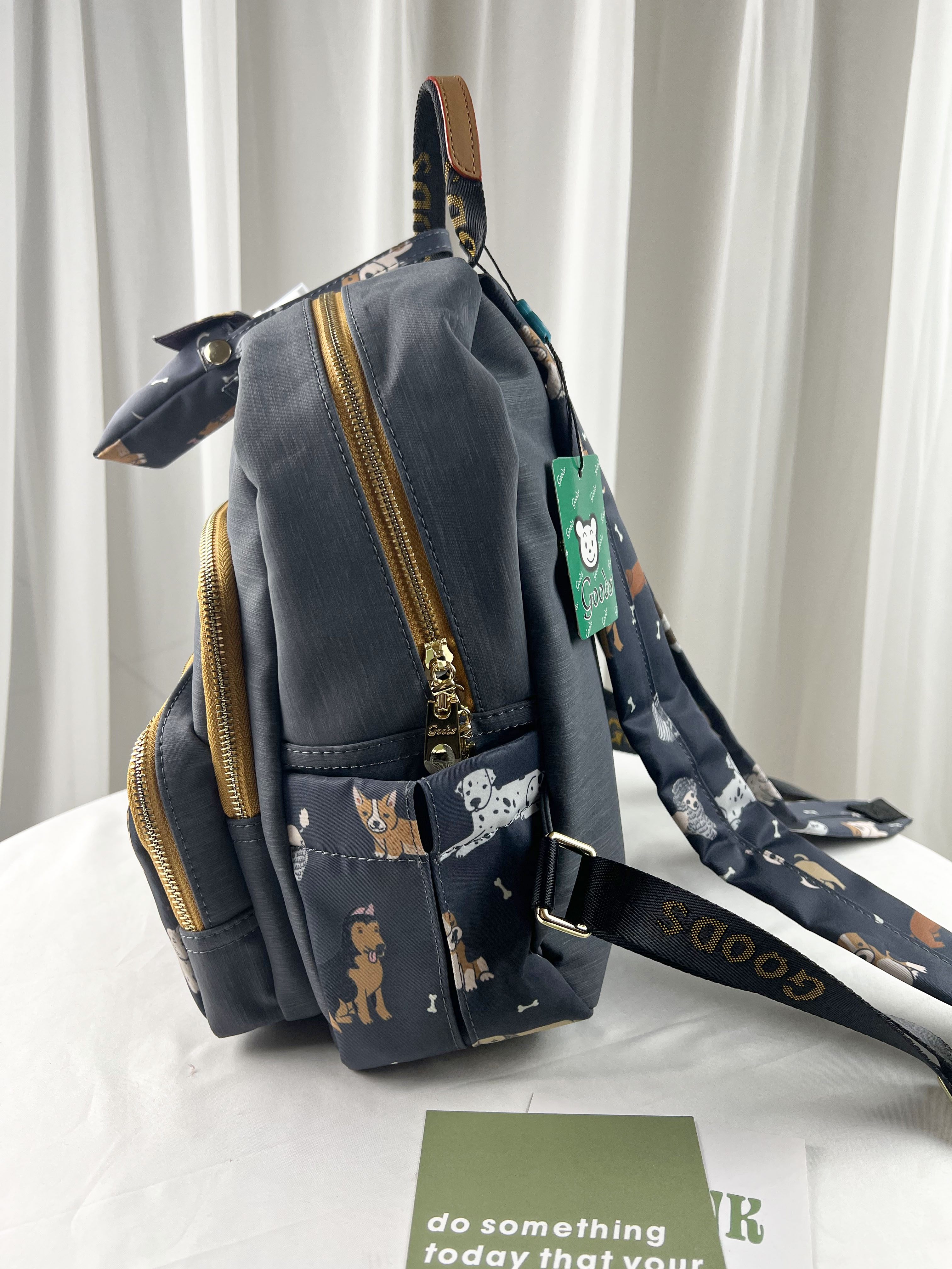 GOODS 灰色狗狗尼龍防潑水後背包    #2805