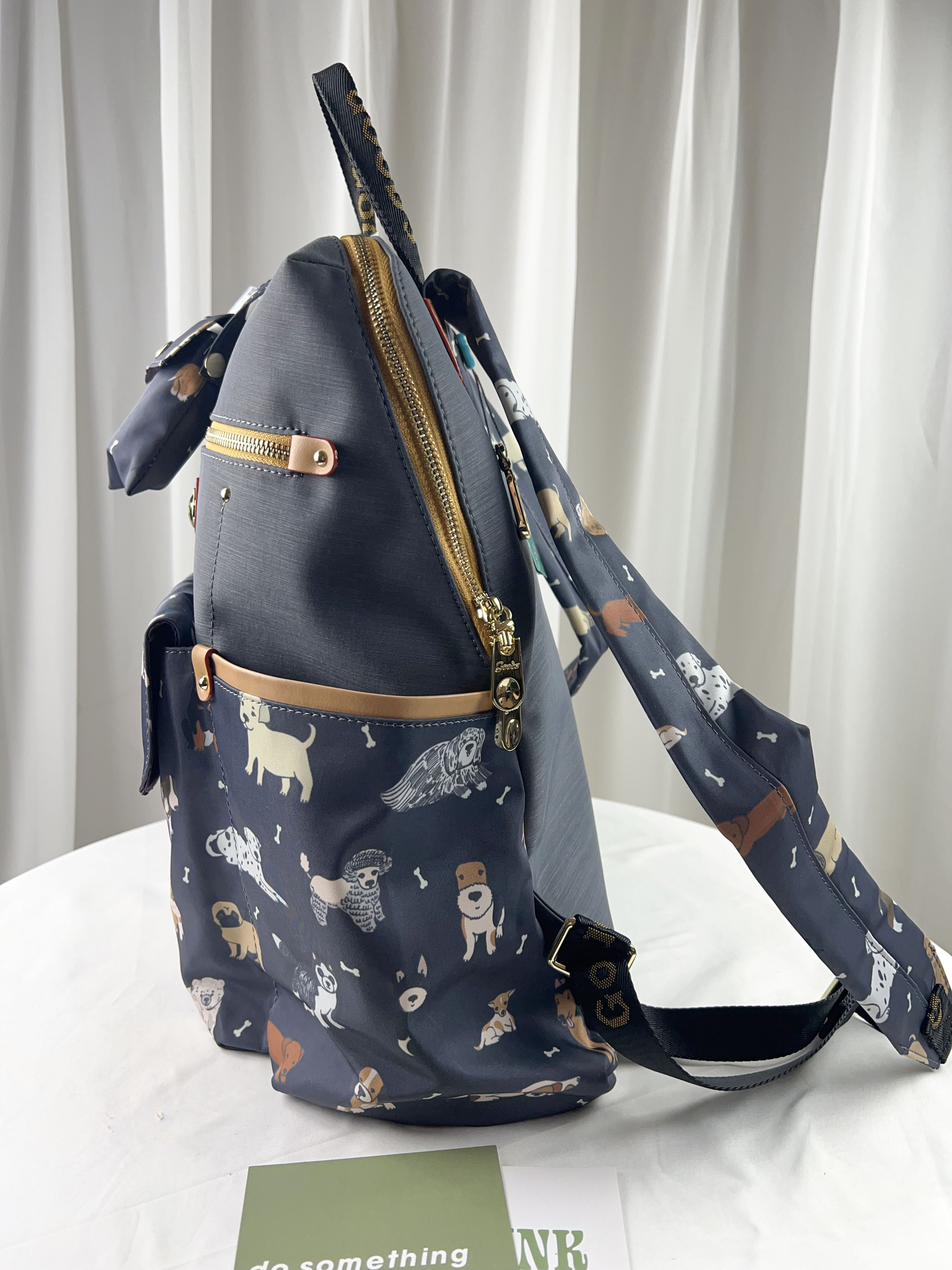 GOODS 灰色狗狗尼龍防潑水後背包  #2559