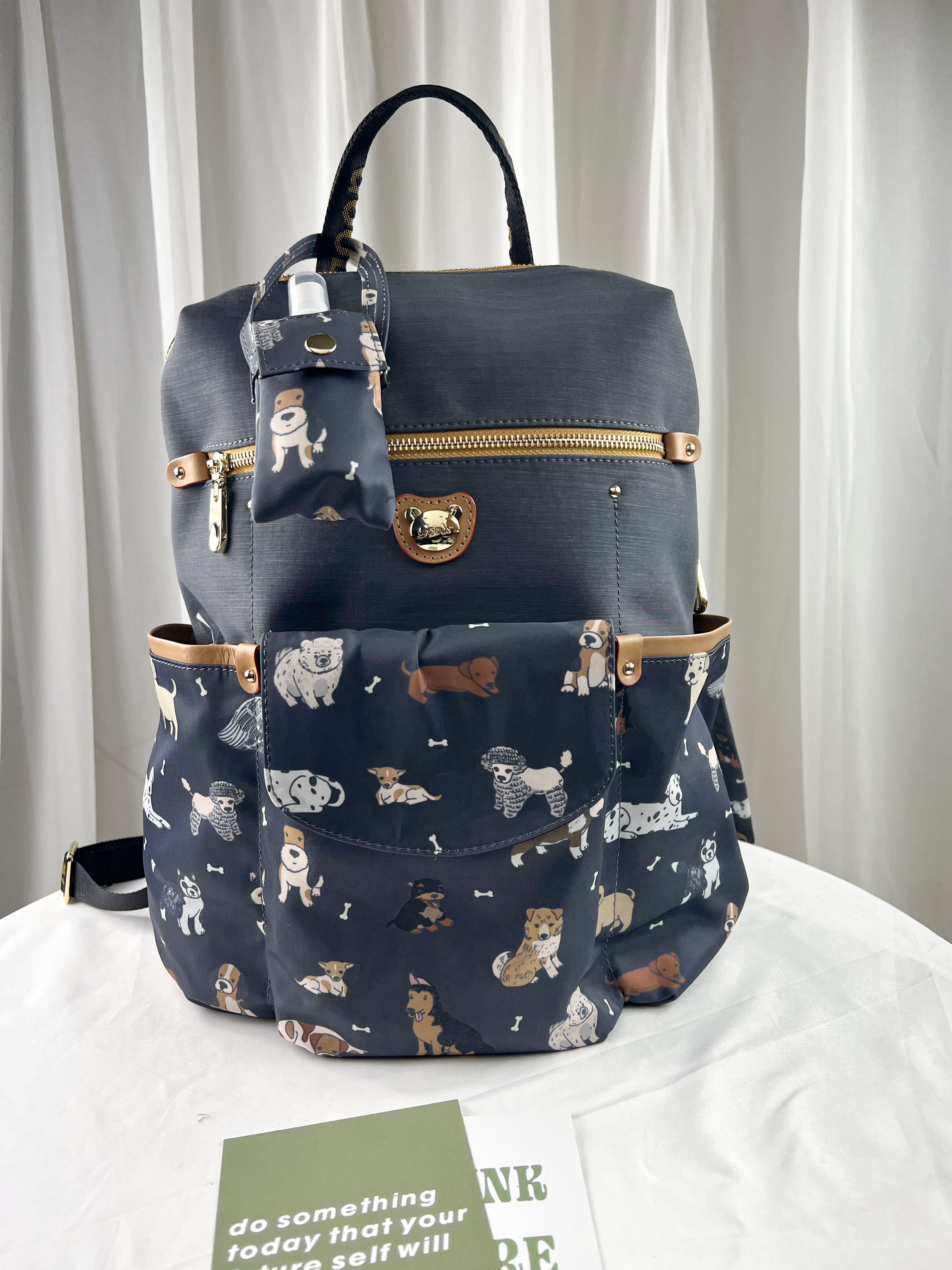 GOODS 灰色狗狗尼龍防潑水後背包  #2559