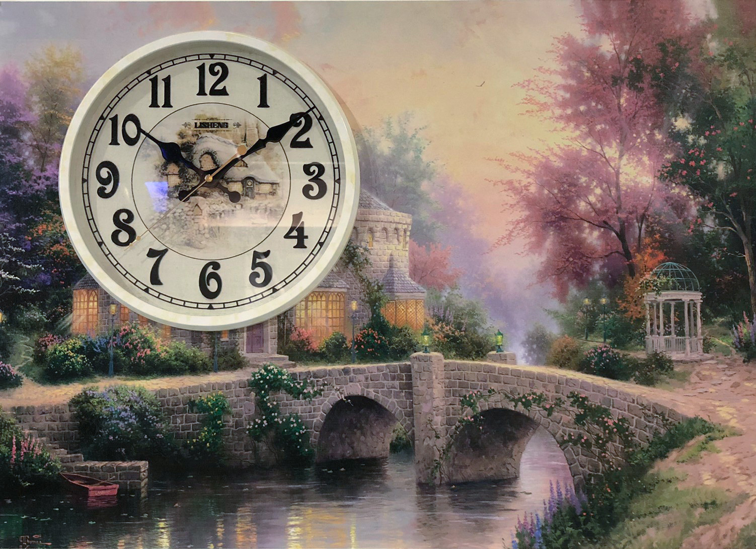 時鐘掛畫-河邊