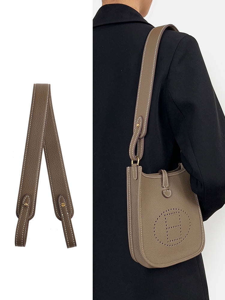 mini伊芙琳改造肩帶包包腋下頭層牛皮帶子替換包帶配件