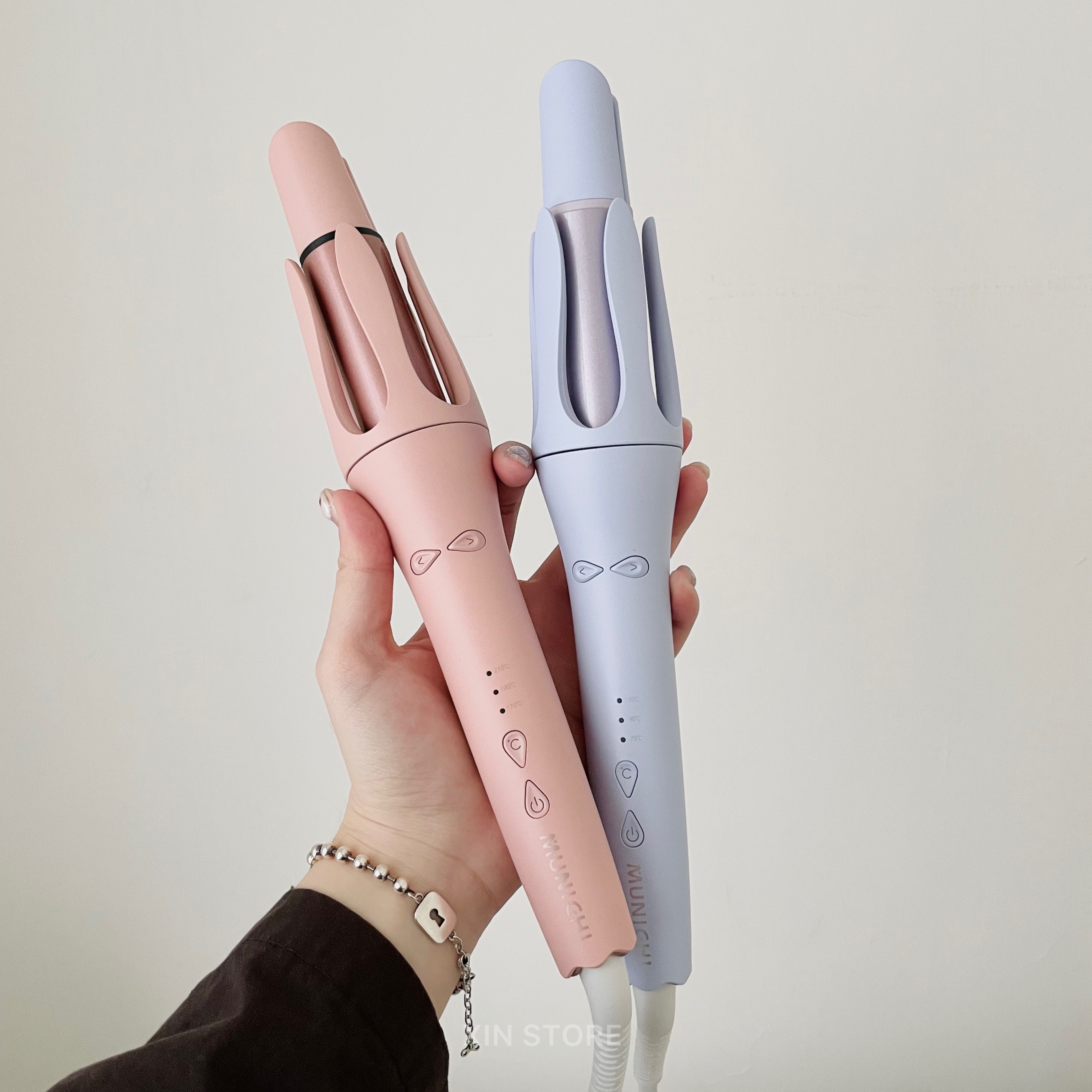 Munichi 沐尼黑 32mm 水潤 負離子 溫控 自動 電棒捲 捲髮棒 藕粉 奢華紫