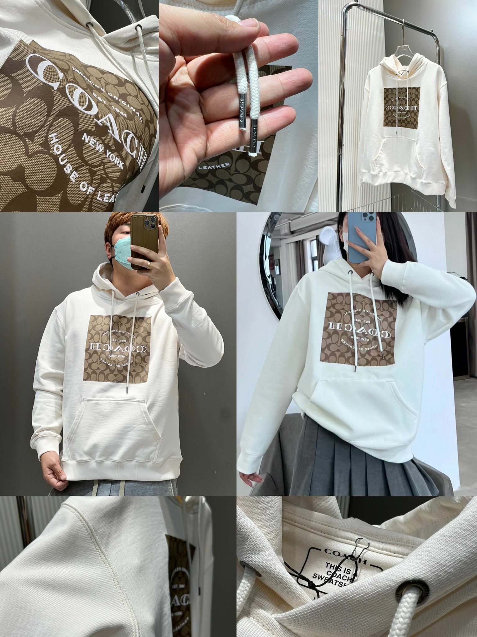 COACH春季新款經典標誌印花連帽衛衣-2203944