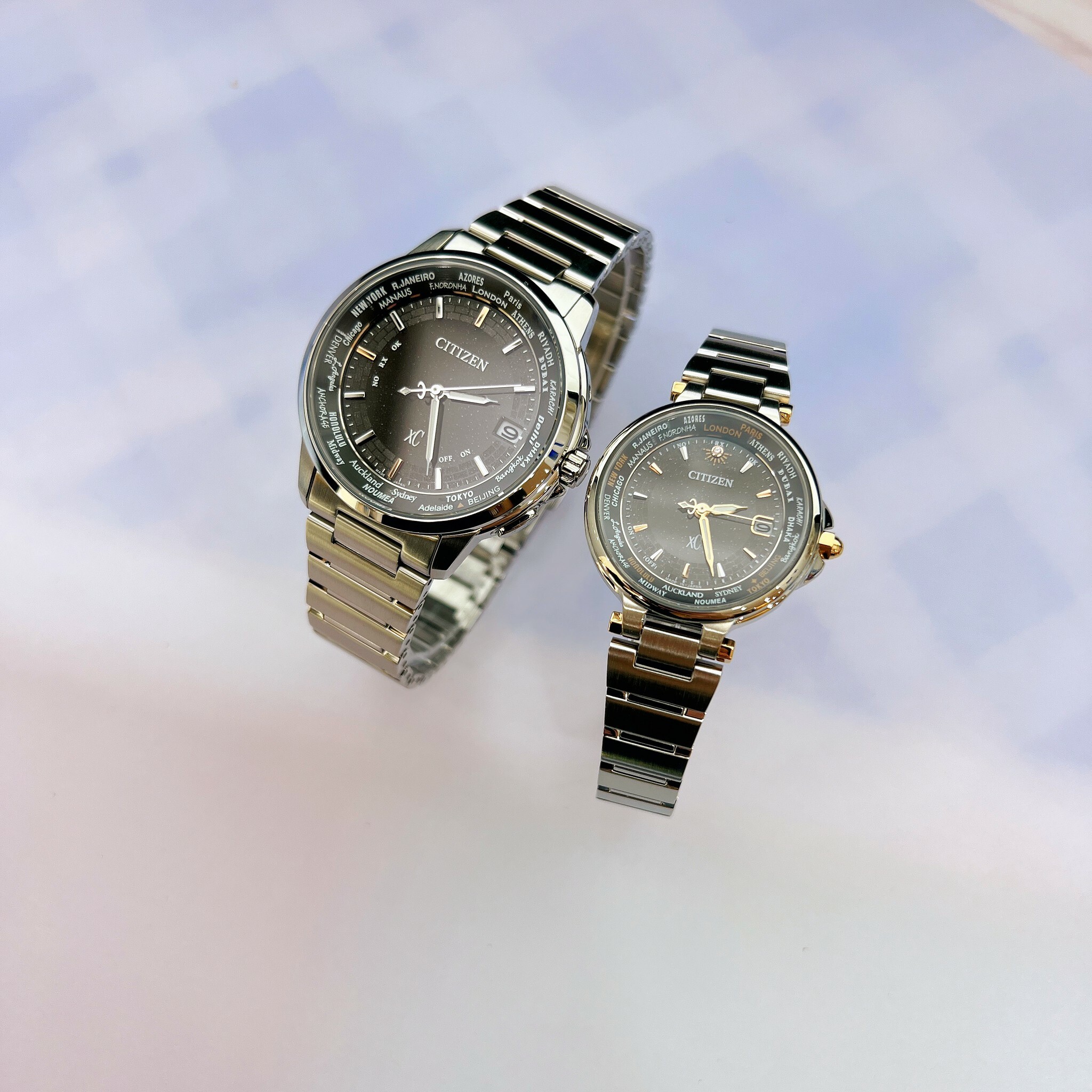CITIZEN 星辰】XC系列浪漫銀河對錶CB1020-62H 38mm 現代鐘錶