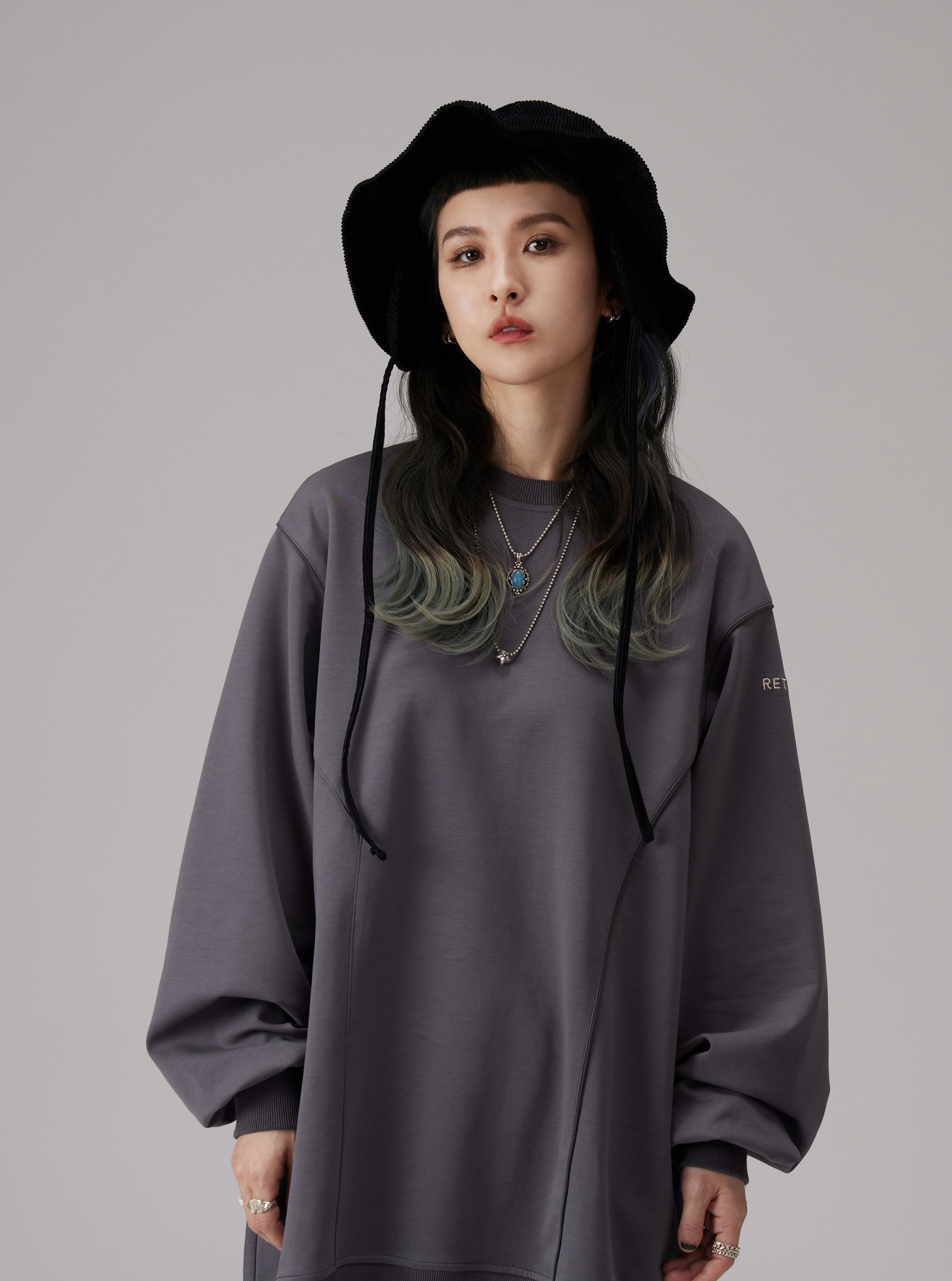 Graphic-Printed Crewneck Sweatshirt | Gray