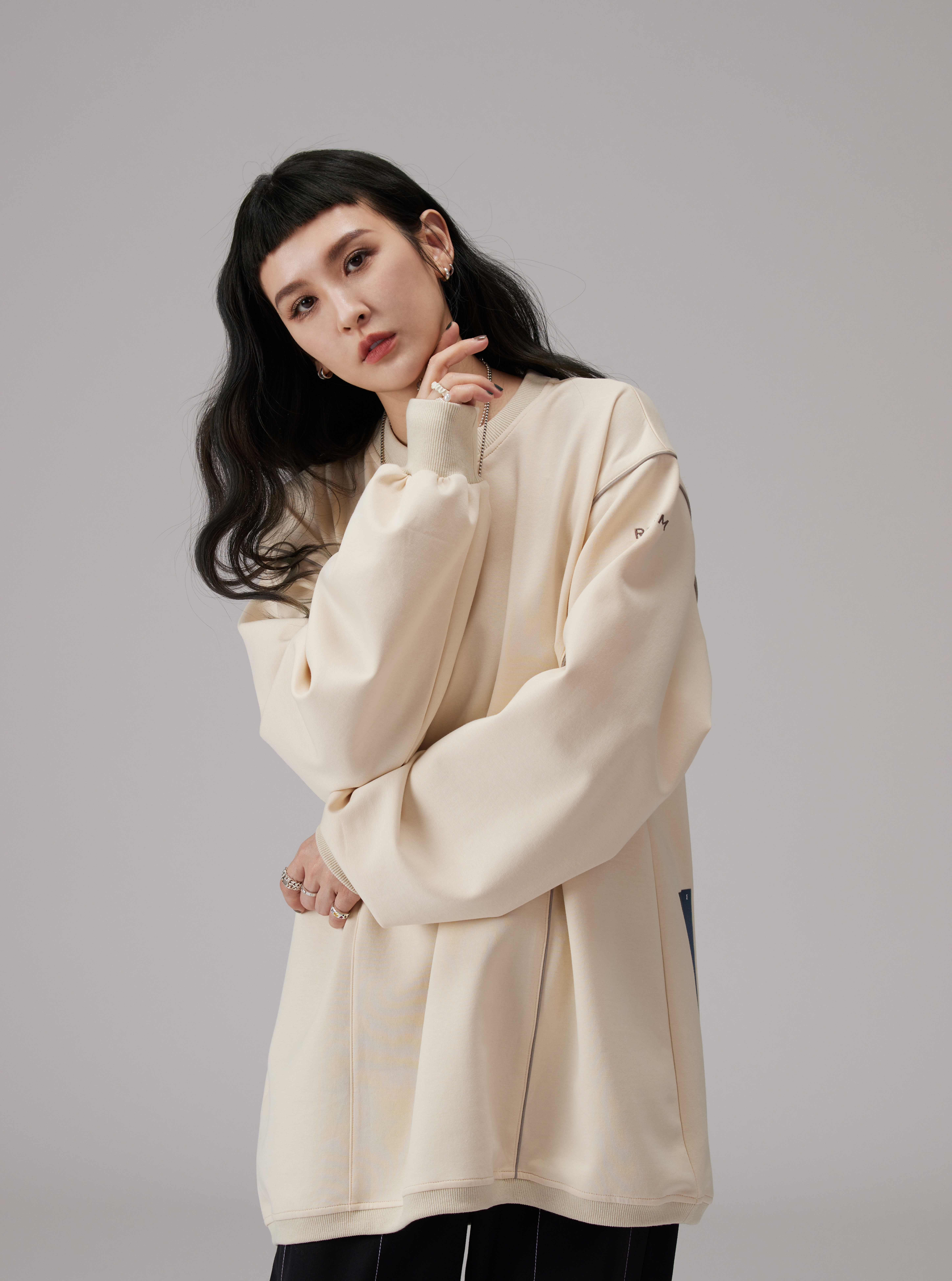 Graphic-Printed Crewneck Sweatshirt | Beige