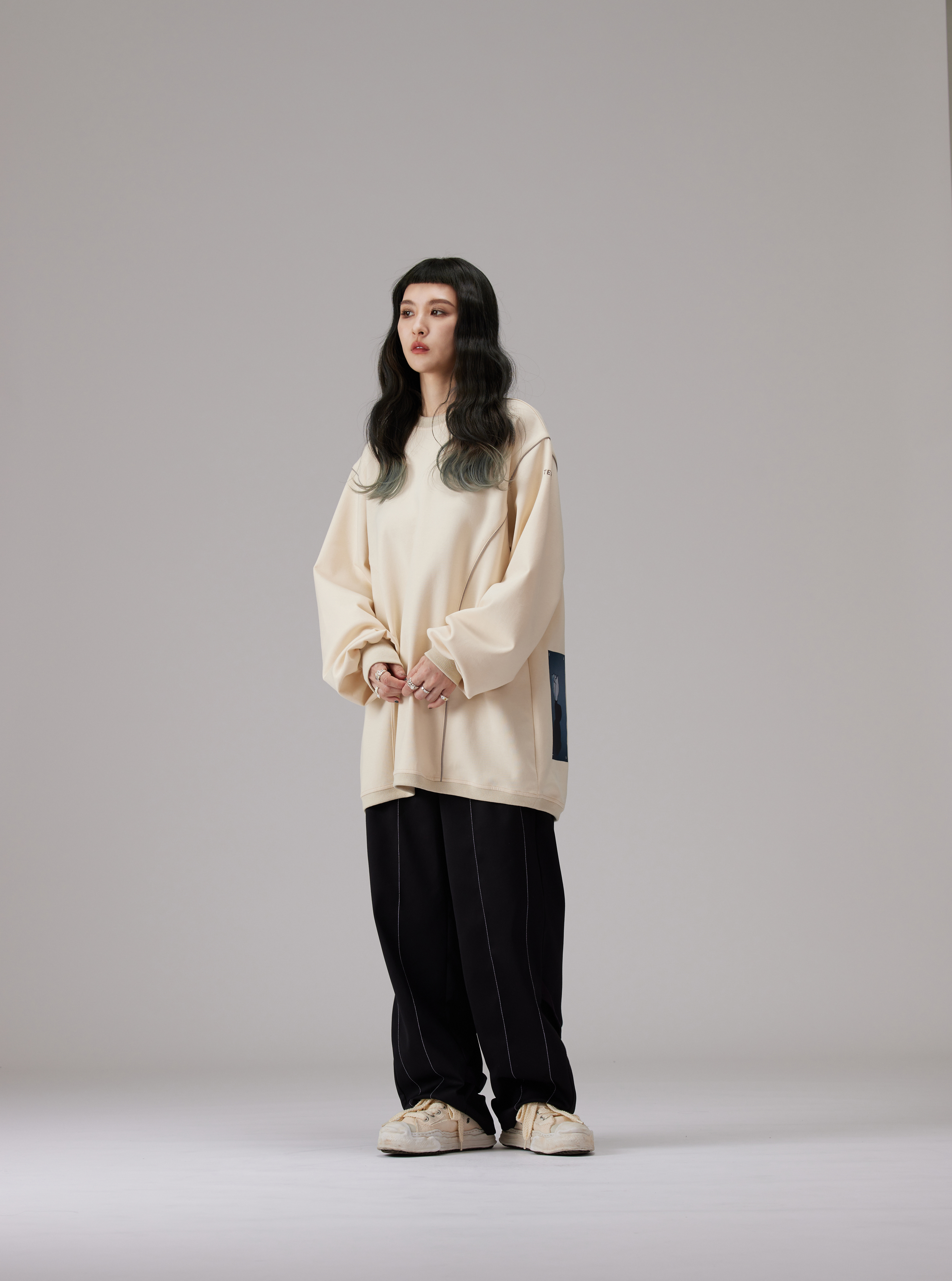 Graphic-Printed Crewneck Sweatshirt | Beige