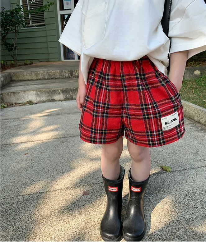 現貨 110cm 經典紅格子短褲