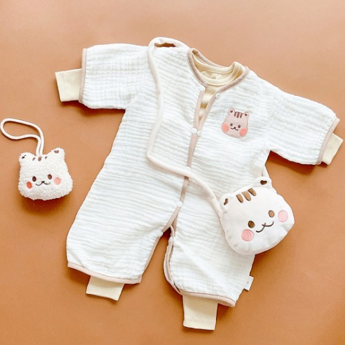 (現貨) DTD 3層紗7分袖連體睡袋