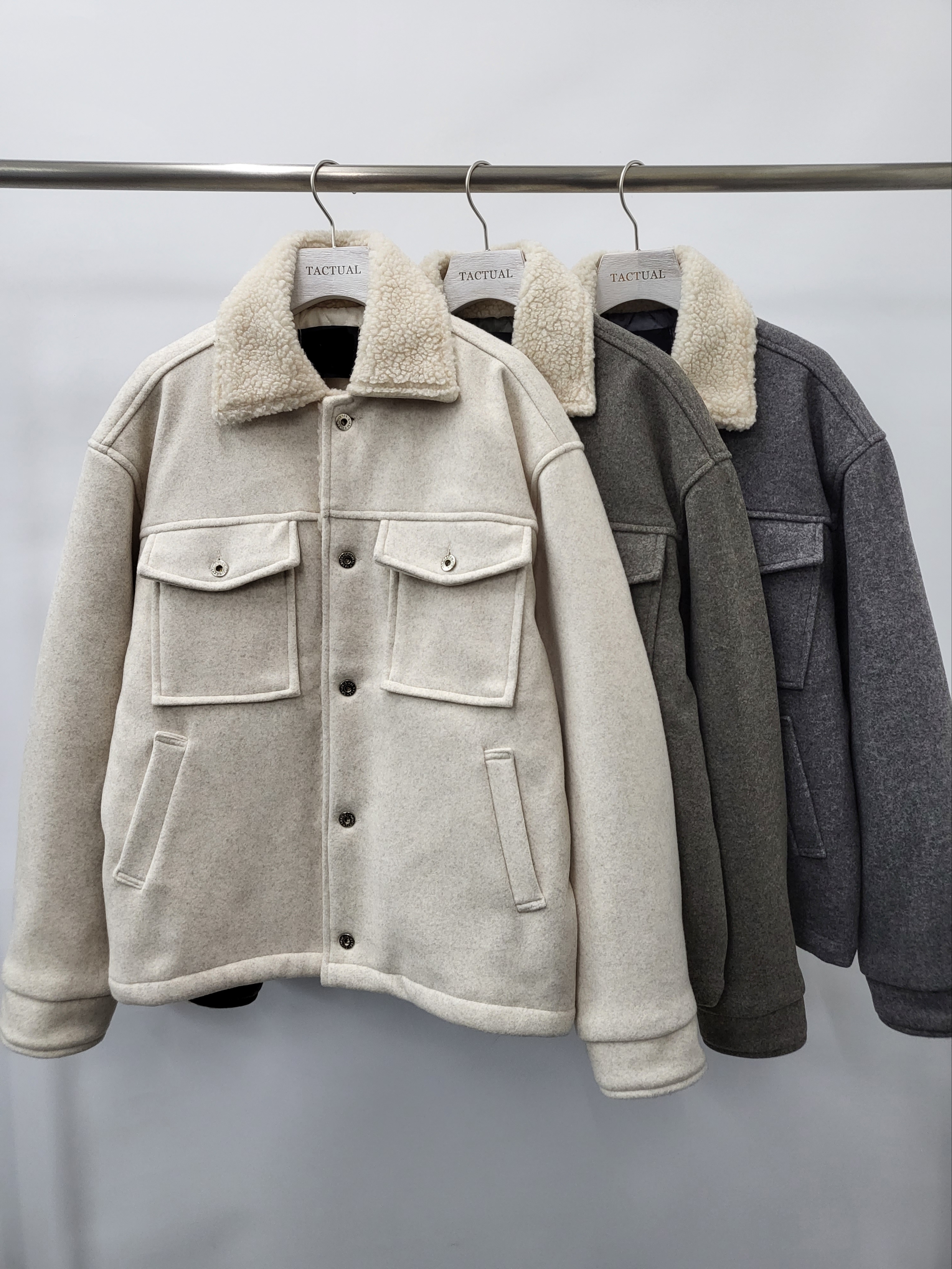 毛毛領開胸外套(薄夾棉) JK2297