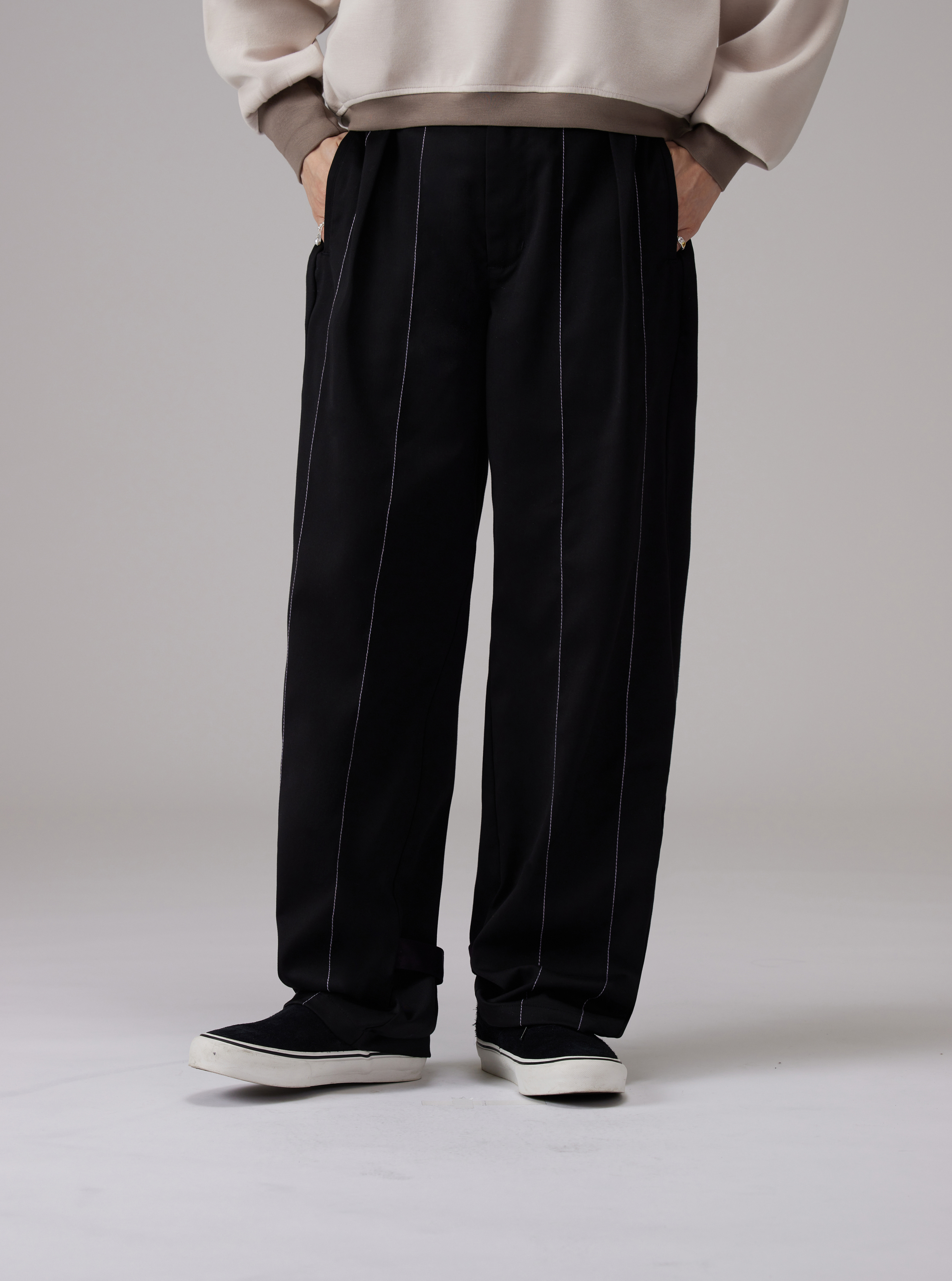 String Wrap Trousers | Black