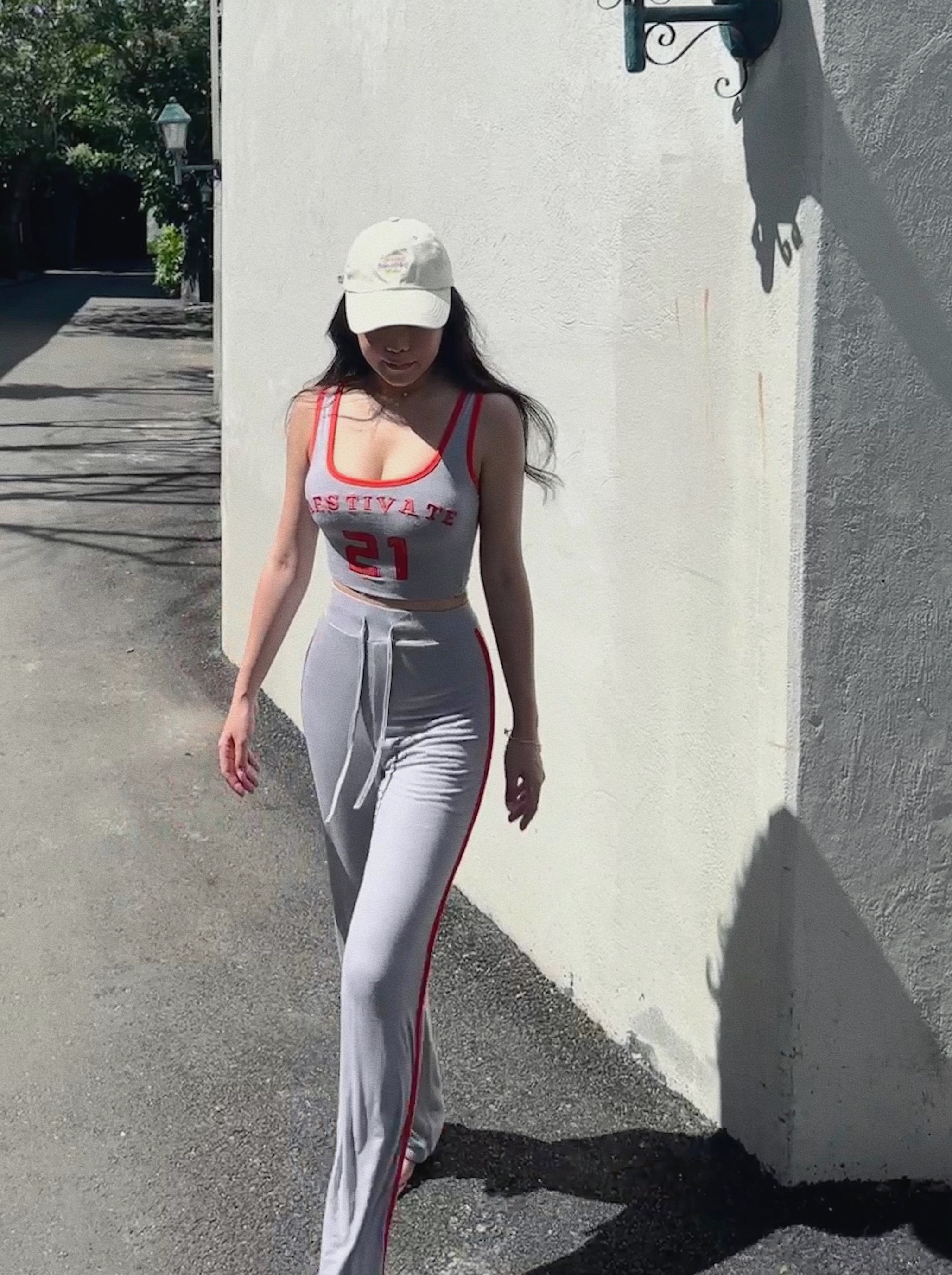 Aestivate 夏眠 字母撞色棉質休閒套裝