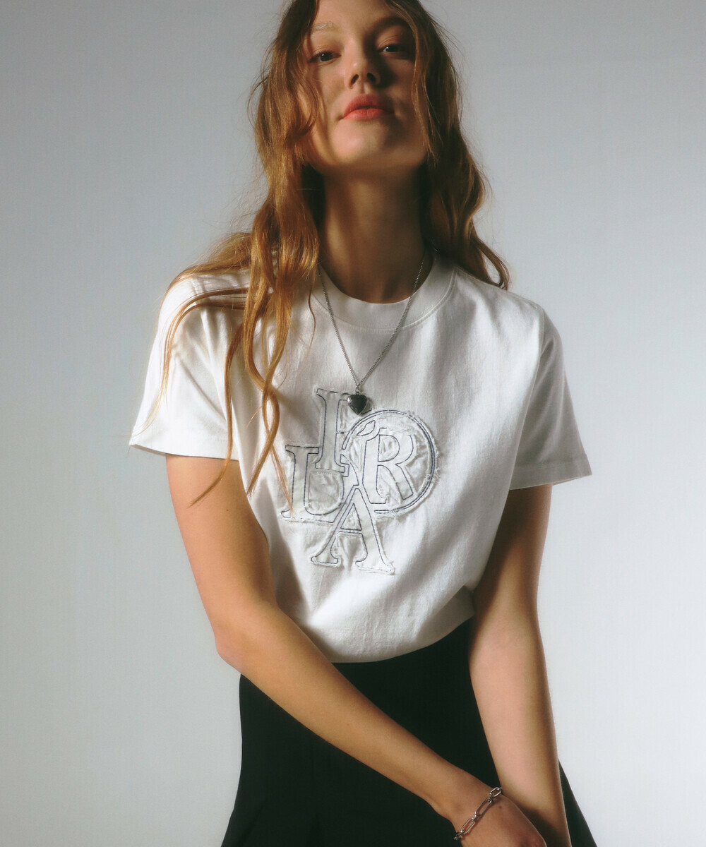 PRENDA PRDA DENIM PATCH CREWNECK TEE