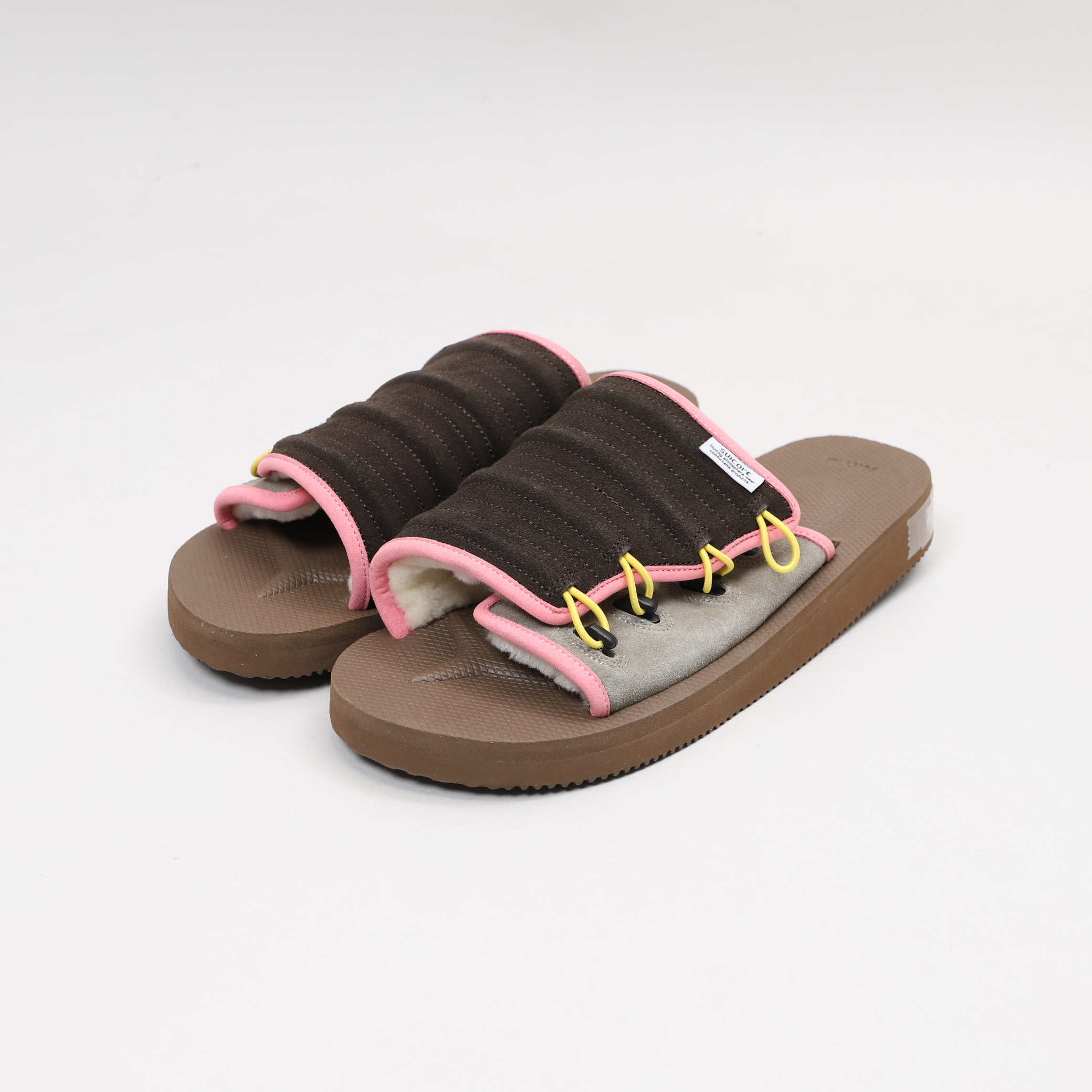 [出清商品售出無退換] [US10/28CM全新展示無盒] SUICOKE MURA-Mab OG-104MAB 咖啡粉 縫線 側扣 毛絨 保暖 麂皮 抗菌鞋床 魔鬼氈 拖鞋【SK104MABBP10】