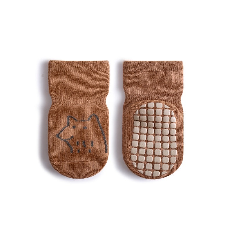 我的腳黏在地板上-可愛小狐狸防滑襪