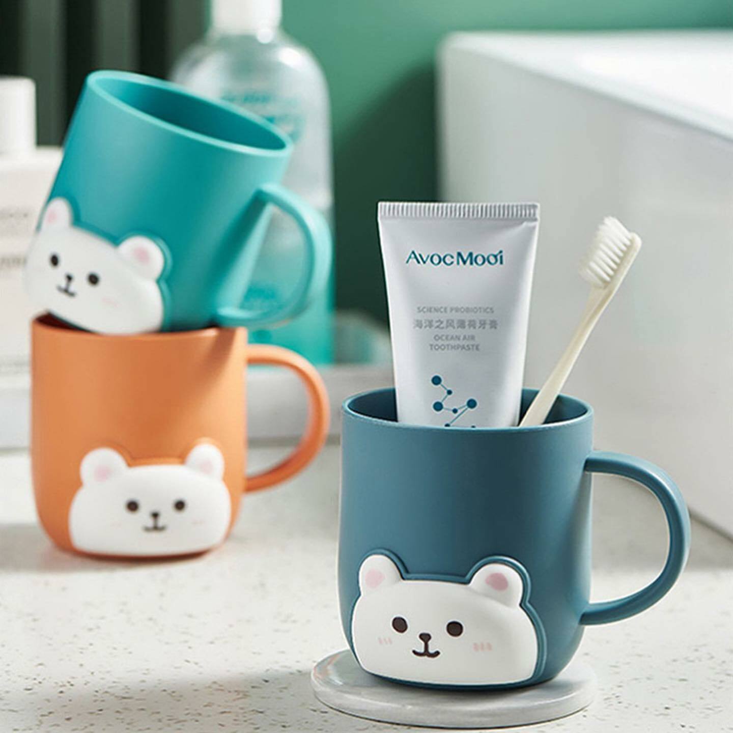 八月上學孩子預備備 可愛小熊漱口杯