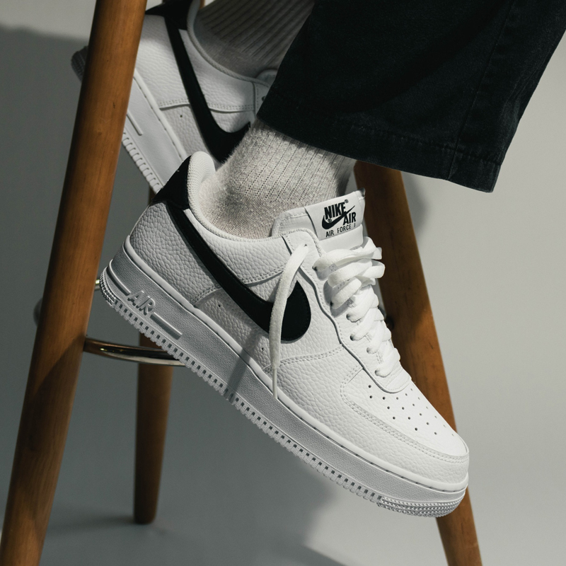 男鞋 NIKE AIR FORCE 1 AF1 白黑 黑勾 小GD 低筒 休閒鞋【CT2302-100】 RAF1 WAF1 AF1BW WNAF1