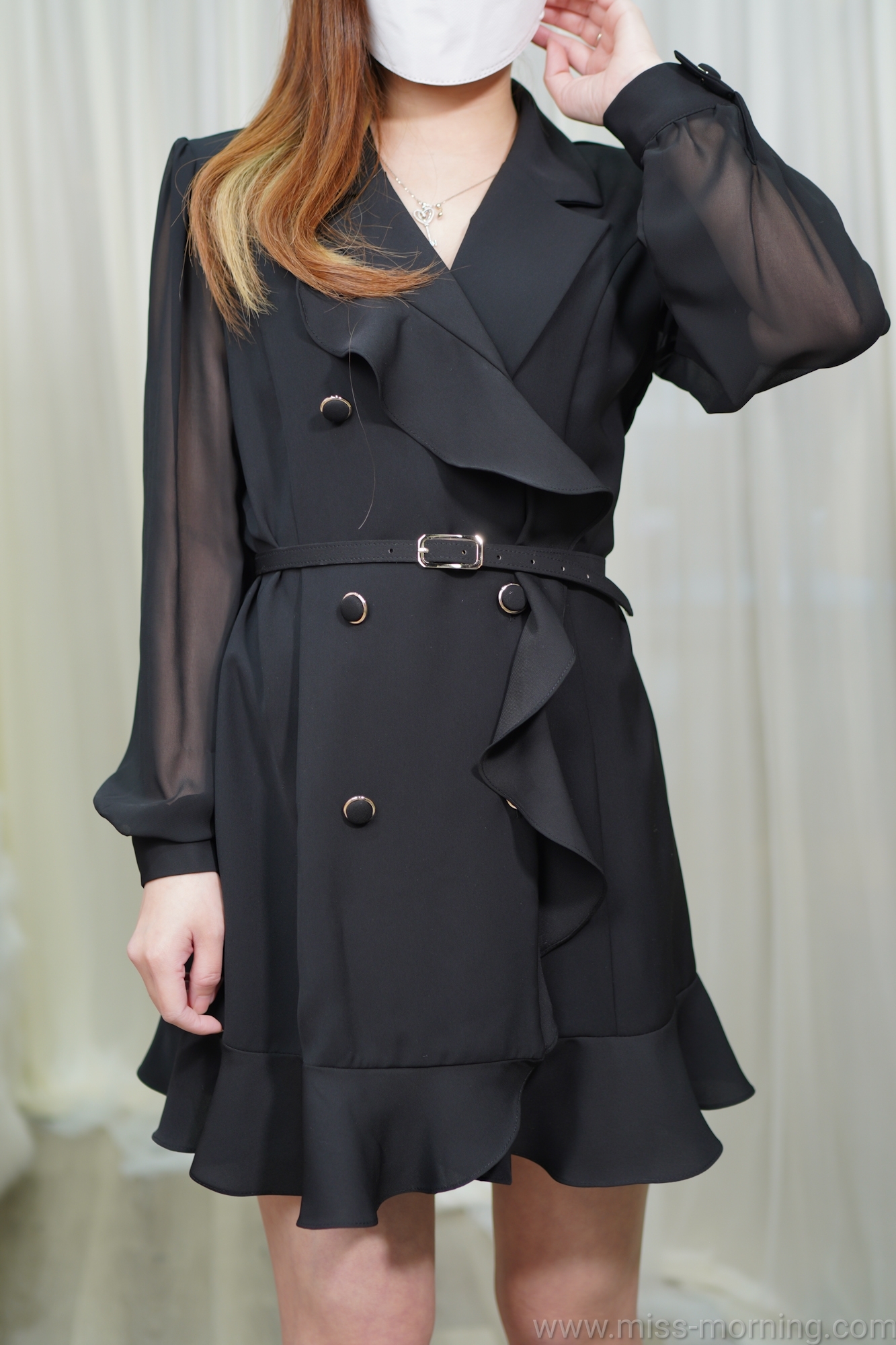 連腰帶款連身裙(66433)