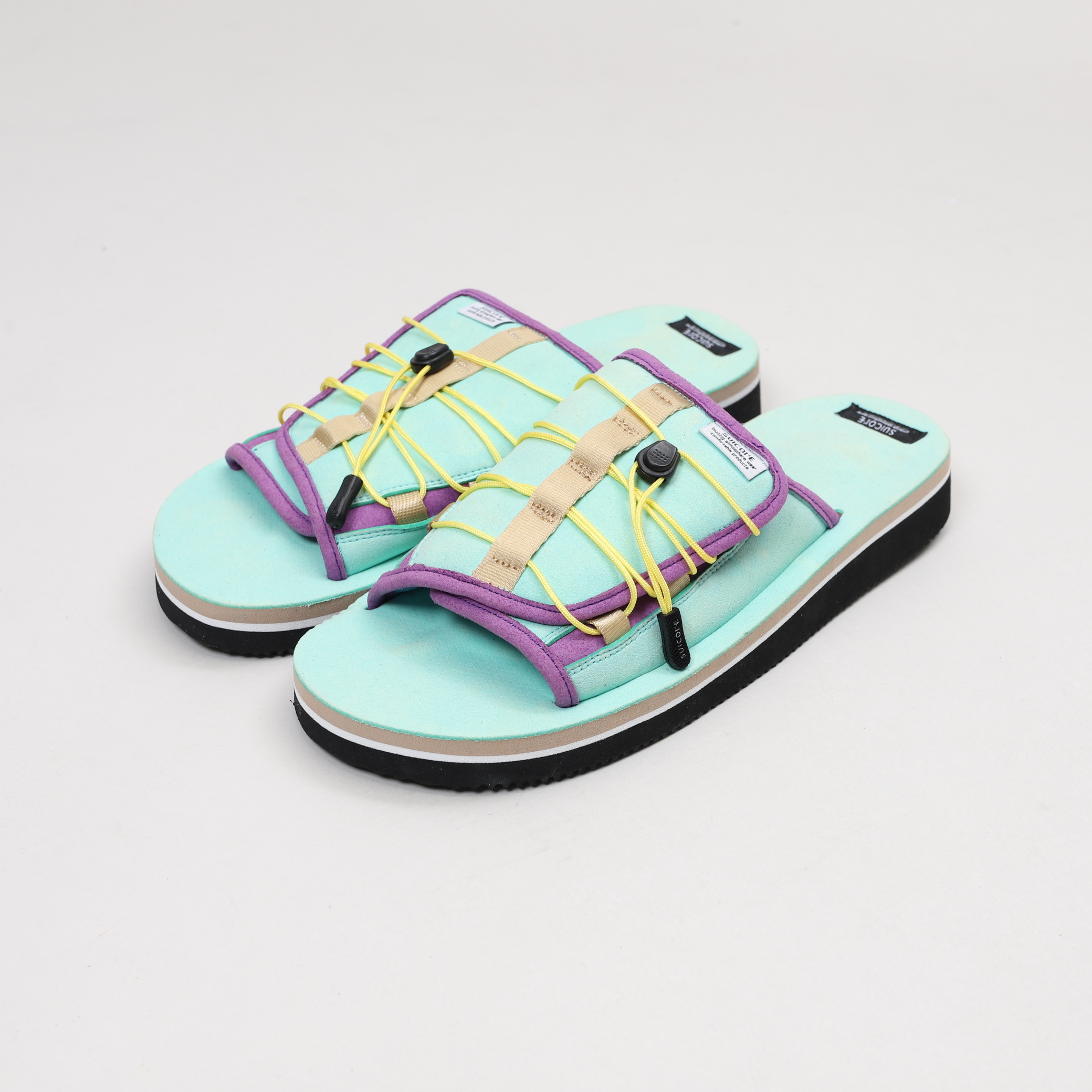 [出清商品售出無退換] [US10/28CM全新展示無盒] SUICOKE OLAS-ECS OG-154A 薄荷綠 撞色 可調節 拉繩 麂皮 拖鞋【SK154AMT10】