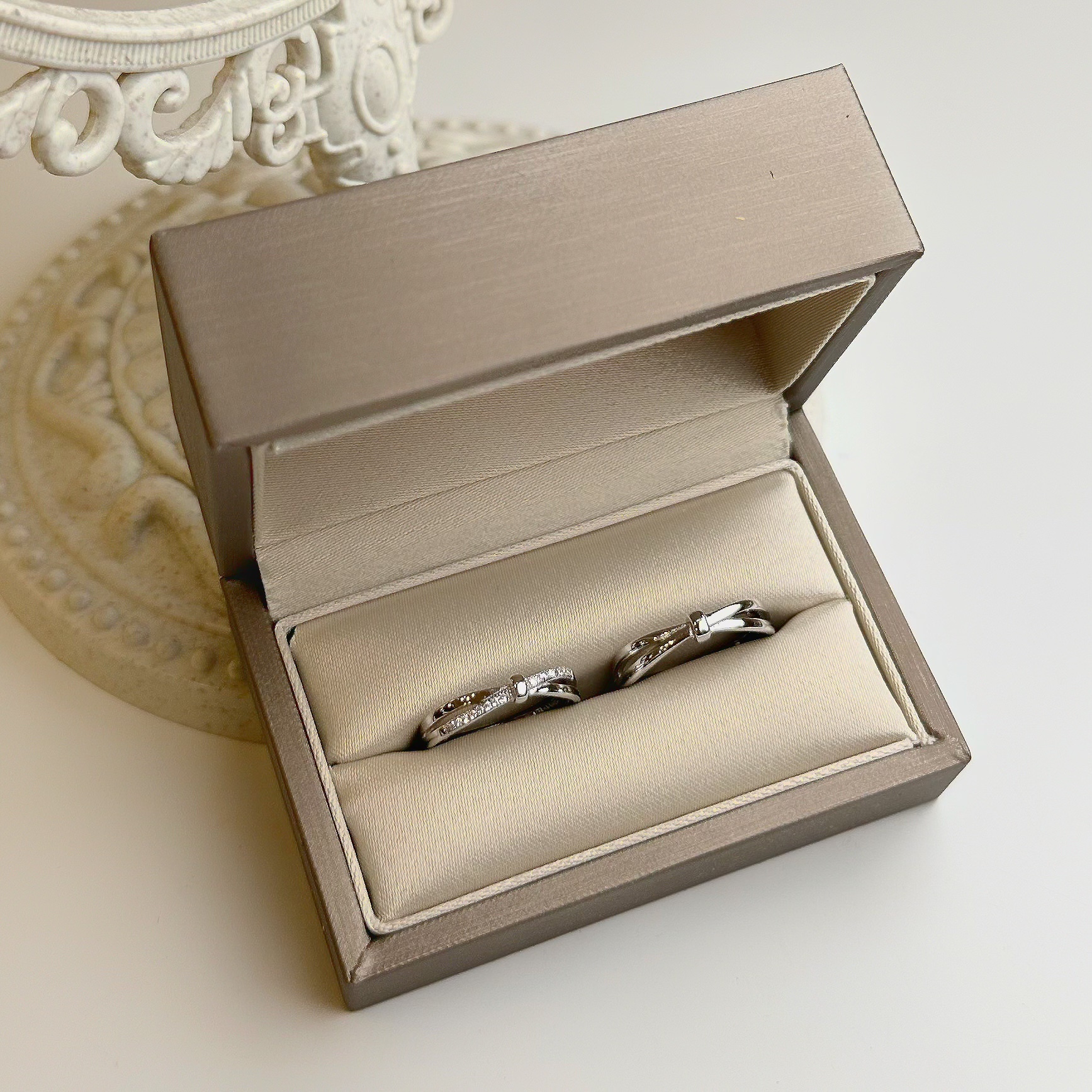 素面扭結純銀調整對戒