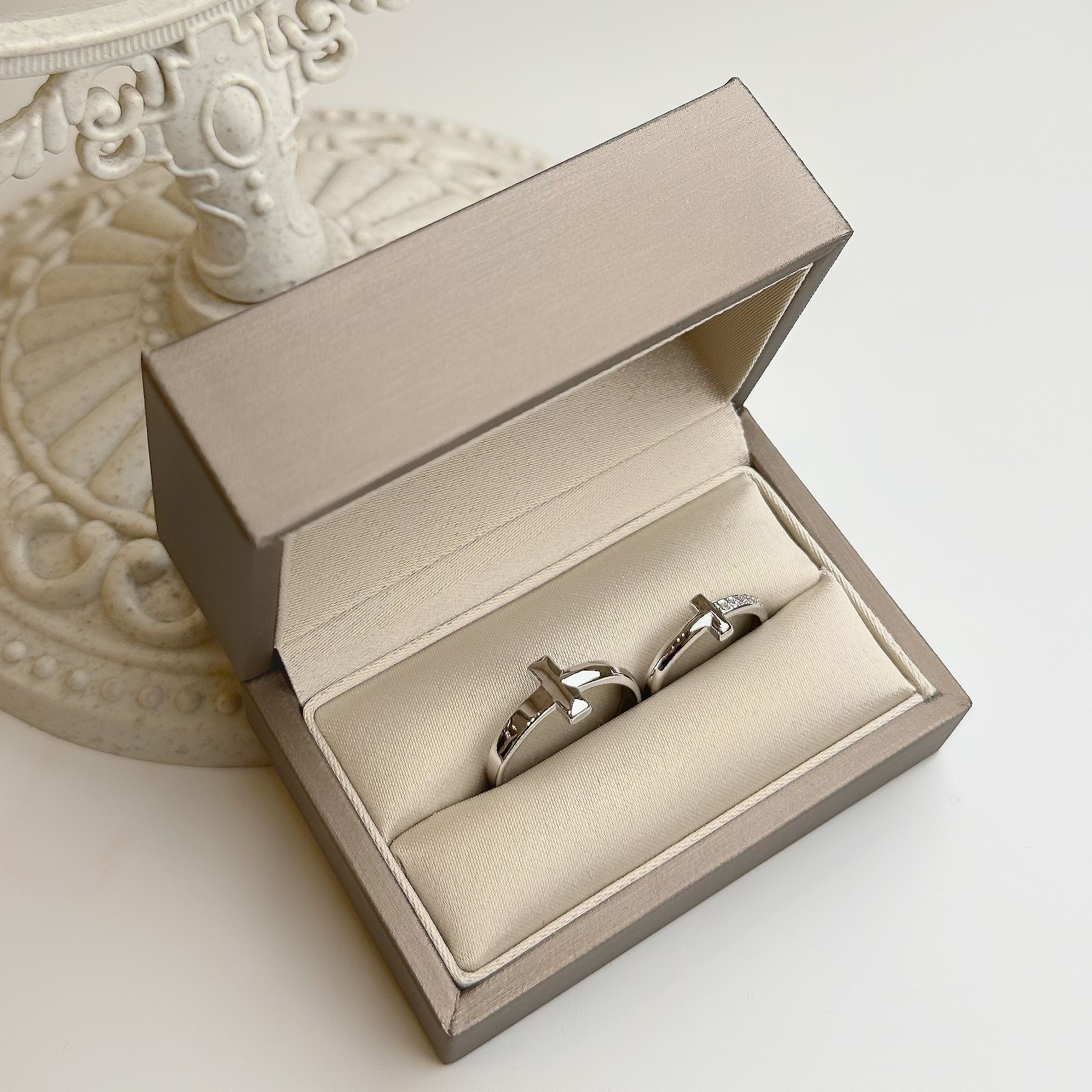 素面小鑽十字純銀調整對戒