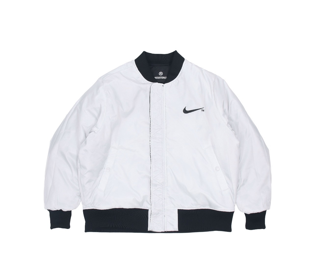 代購 NIKE  撞色大LOGO 雙面穿 MA1外套 男款 黑白 DD6056-010