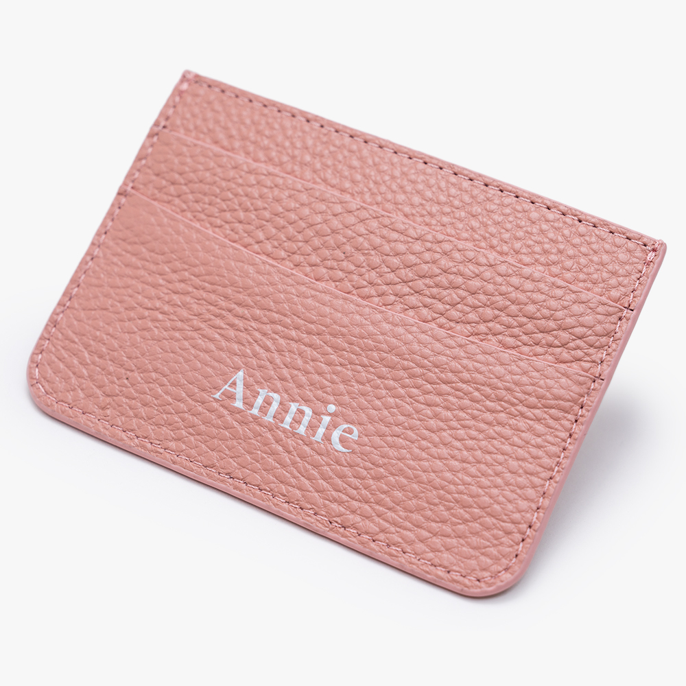經典字體 卡夾 蜜荔粉 客製化卡套 - (訂製名字)
