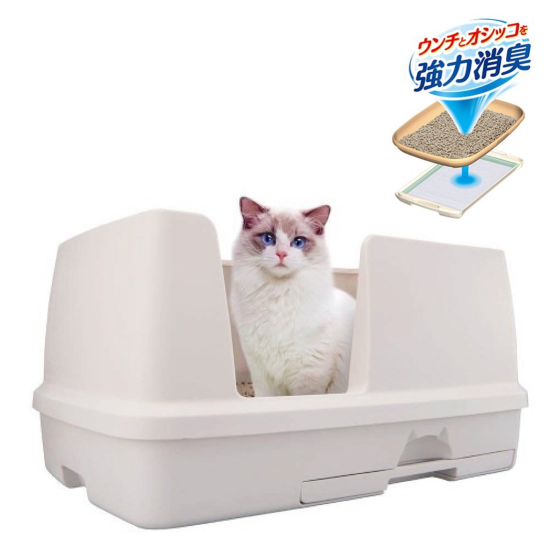 Unicharm消臭大師特⼤型貓砂盤套裝