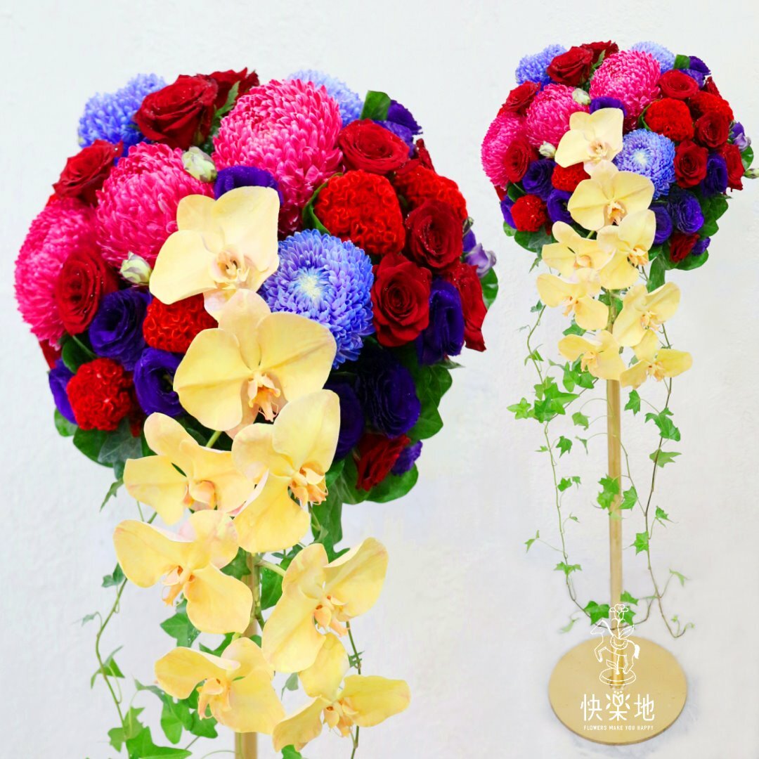 剪綵▪鮮花花柱▪流瀑花泉款▪鮮麗繽紛 (含鐵柱租用)