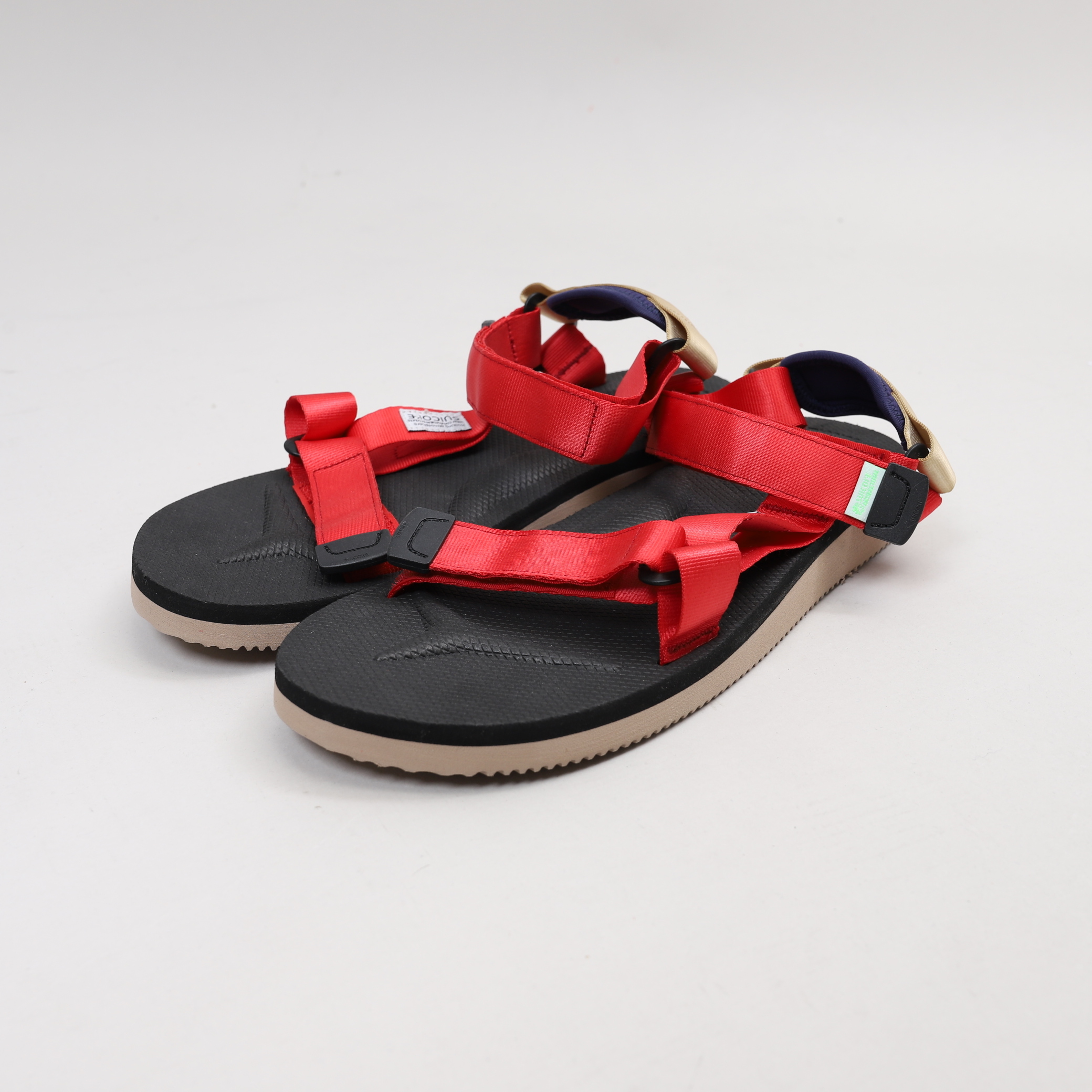 [出清商品售出無退換] [US10/28CM全新展示無盒] SUICOKE DEPA-CAB OG-022CAB 黑紅沙 紅黑 抗菌鞋床 尼龍 魔鬼氈 涼鞋【SK022CABRB10】