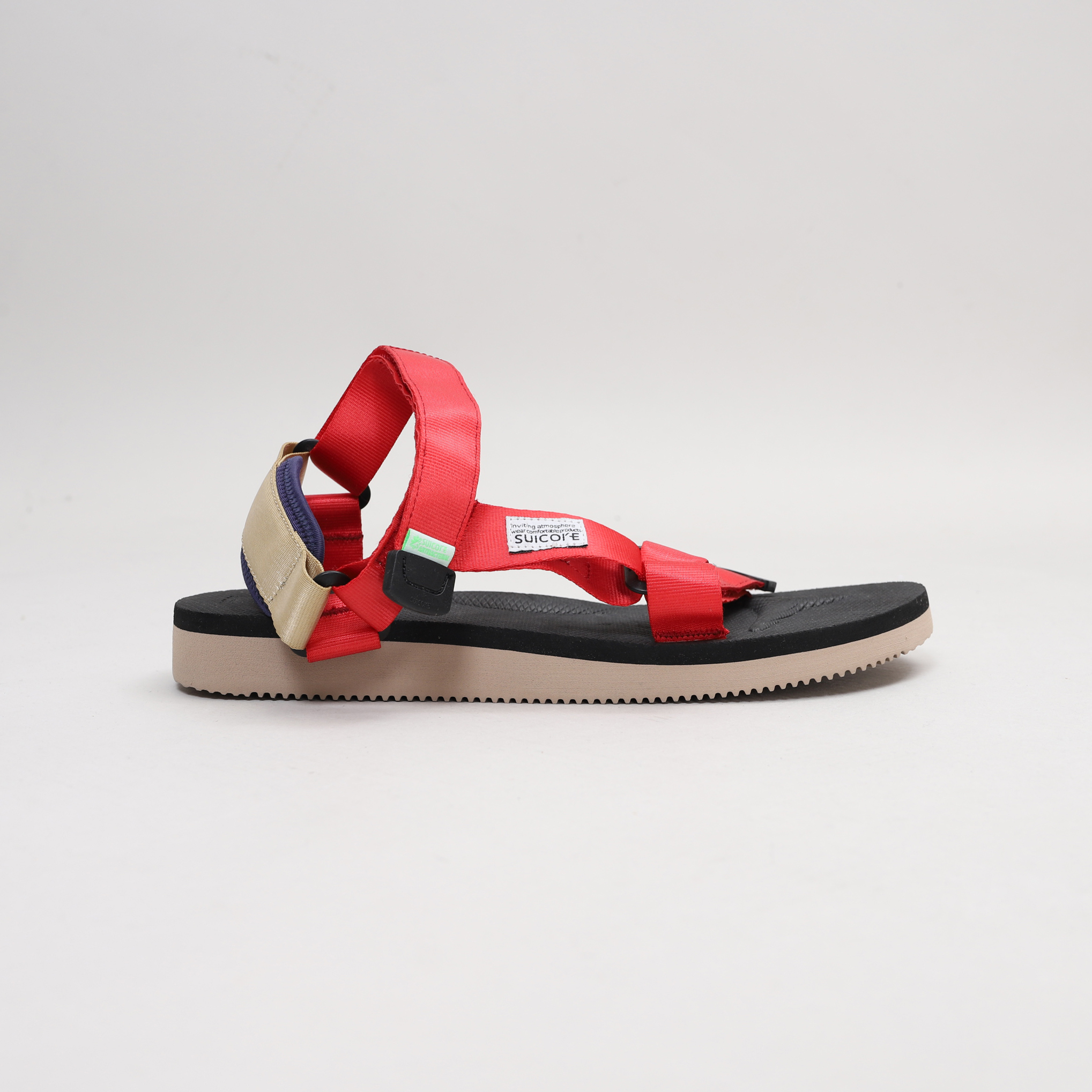 [出清商品售出無退換] [US10/28CM全新展示無盒] SUICOKE DEPA-CAB OG-022CAB 黑紅沙 紅黑 抗菌鞋床 尼龍 魔鬼氈 涼鞋【SK022CABRB10】