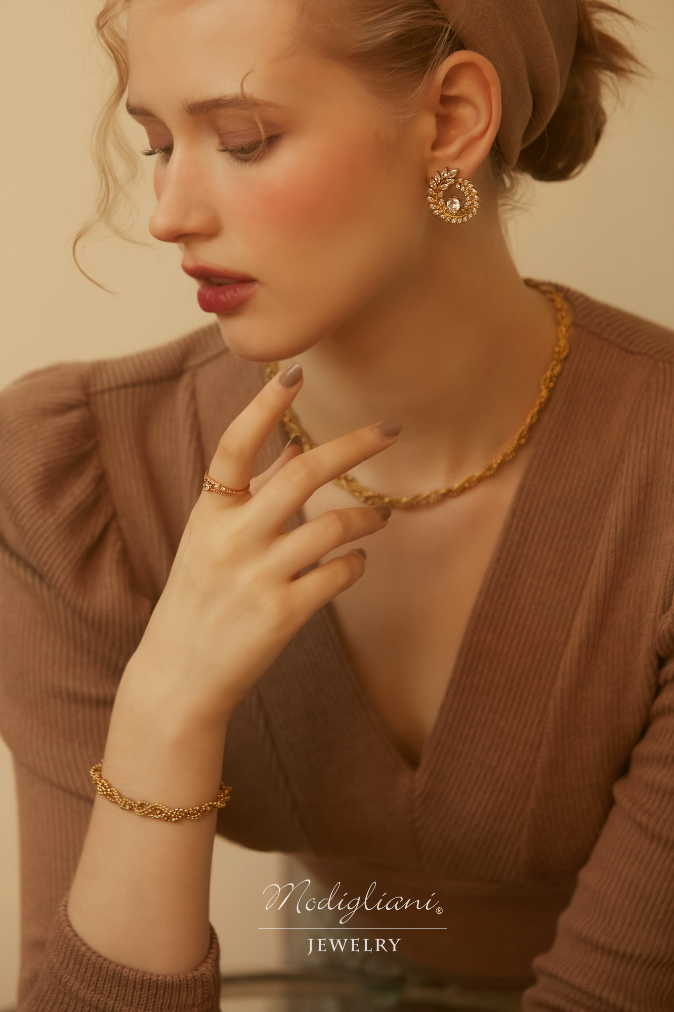 黃銅飾品,黃銅,簡約,百搭,項鍊,設計感,極簡,麻花,頸鍊