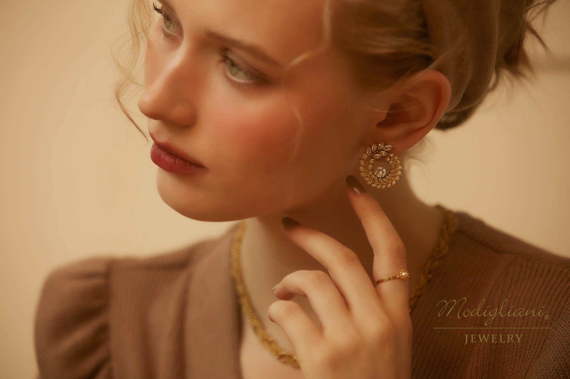 黃銅飾品,黃銅,華麗,耳環,貼式耳環,鋯石,個性