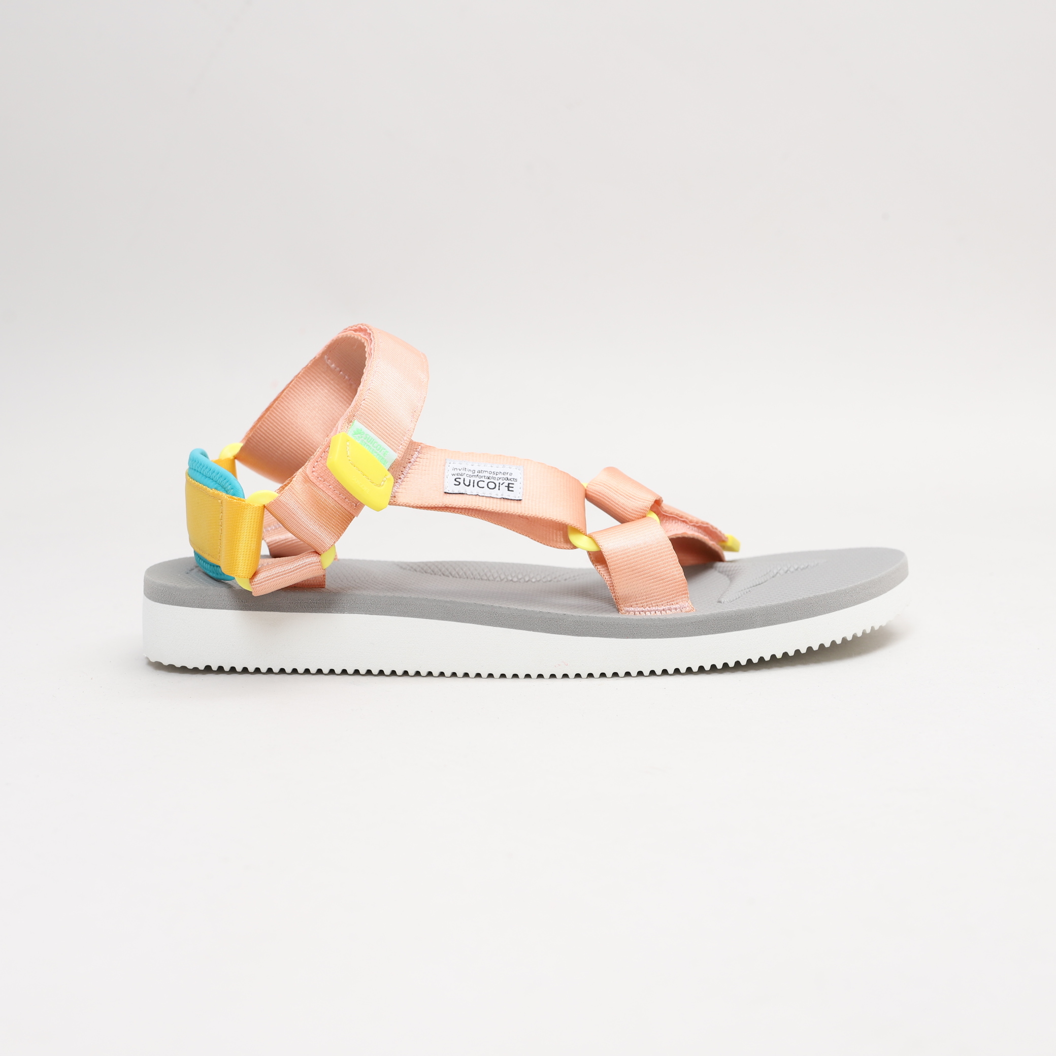 [出清商品售出無退換] [US10/28CM全新展示無盒] SUICOKE DEPA-CAB OG-022CAB 粉橘灰白 抗菌鞋床 尼龍 魔鬼氈 涼鞋【SK022CABPG10】