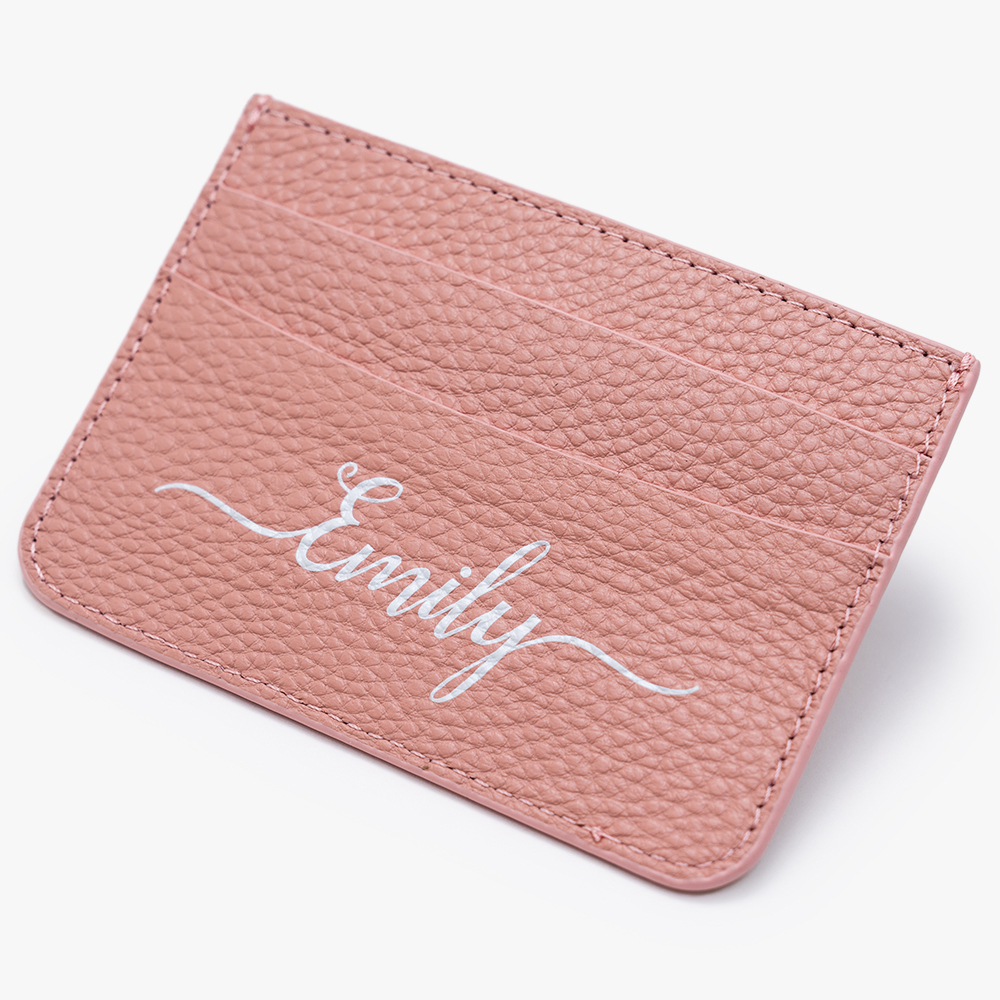 妳的姓名 卡夾 蜜荔粉 客製化卡套 - (訂製名字)