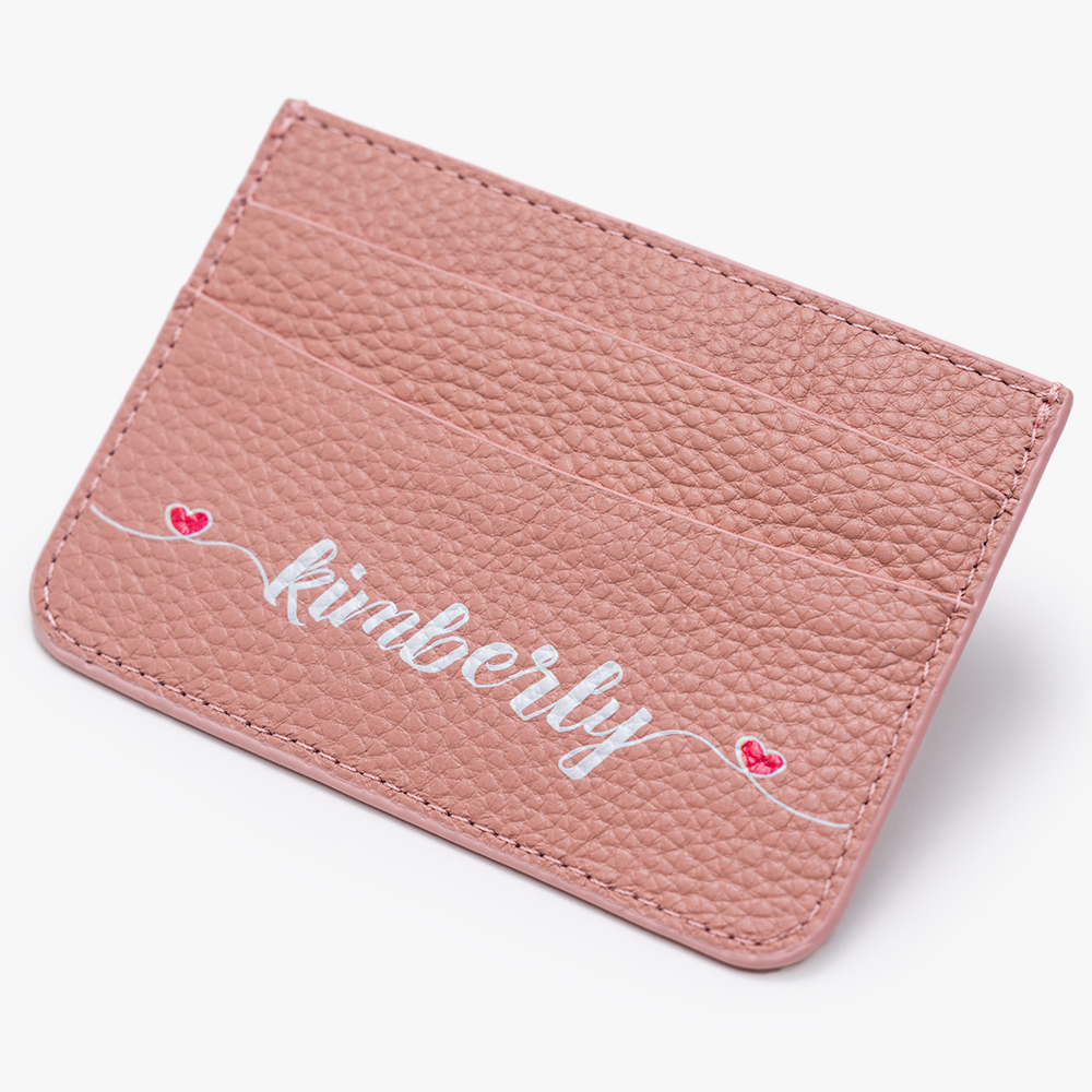 俏皮姓名 卡夾 蜜荔粉 客製化卡套 - (訂製名字)