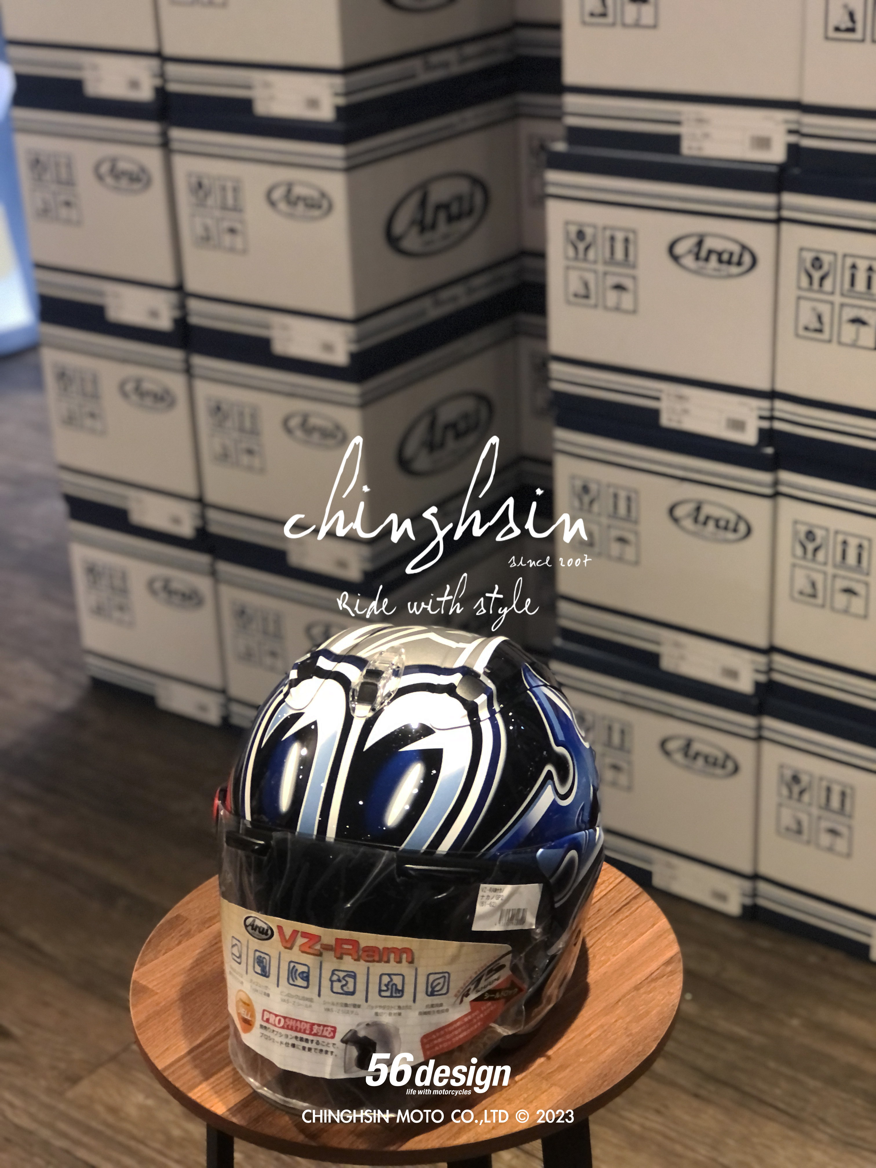 56Design VZ RAM銀手裡劍限量版，ARAI頂級安全帽，收藏必備