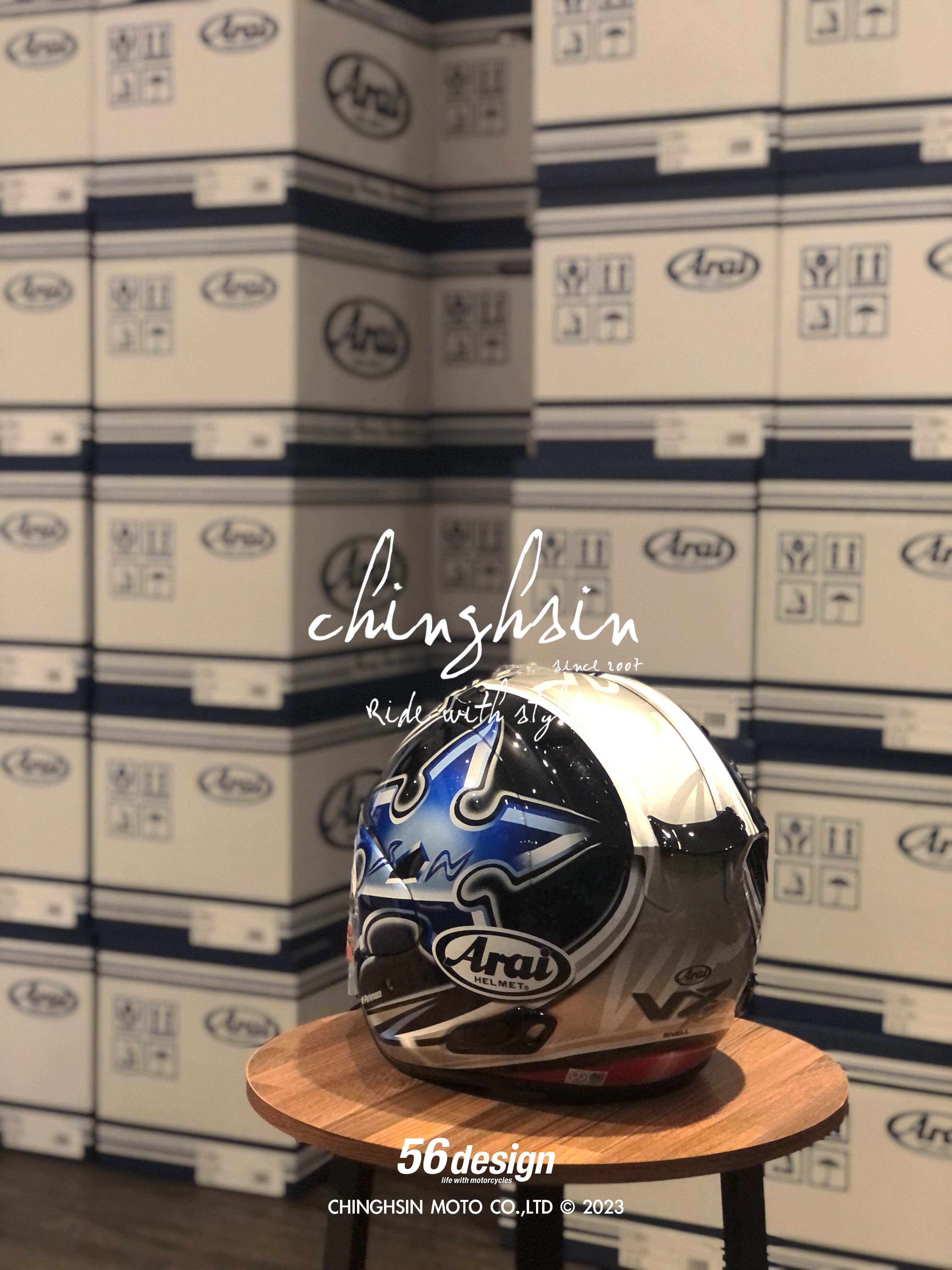 ARAI VZ RAM銀手裡劍，56Design經典安全帽，限量收藏款