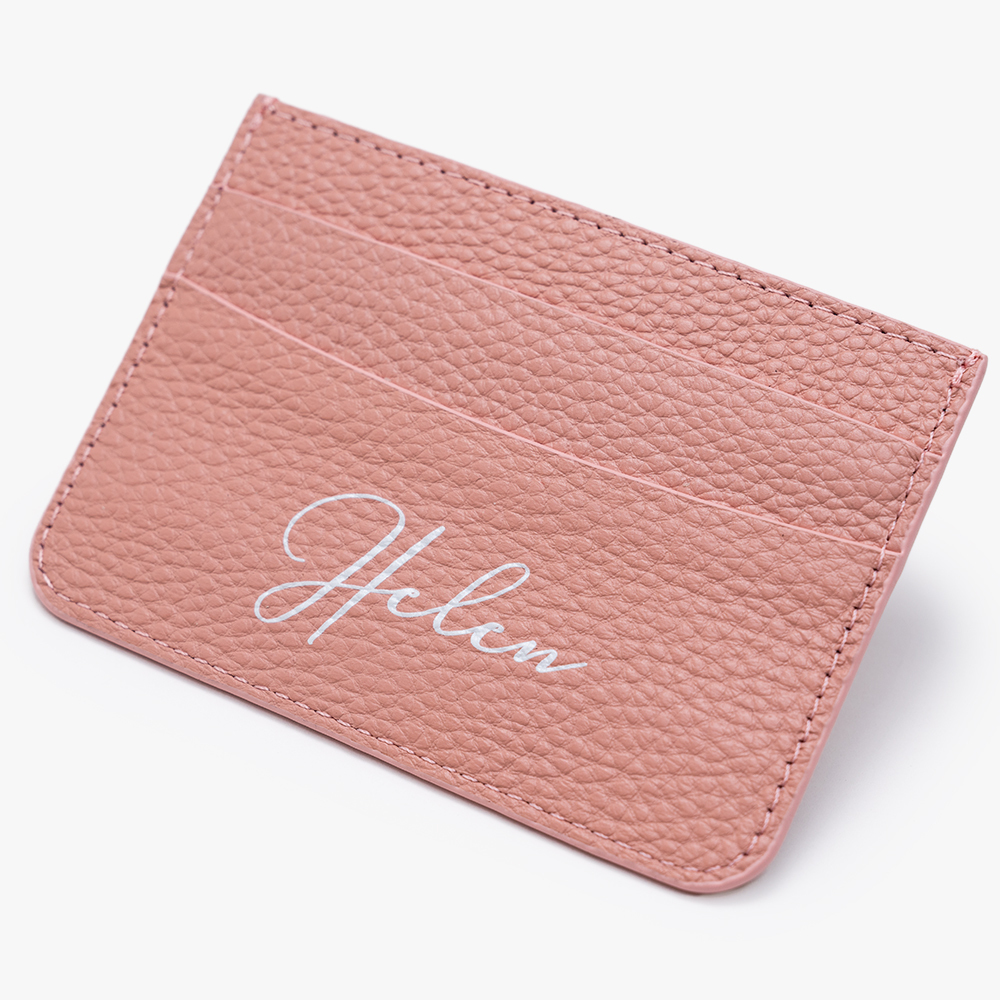 閉眼簽名 卡夾 蜜荔粉 客製化卡套 - (訂製名字)