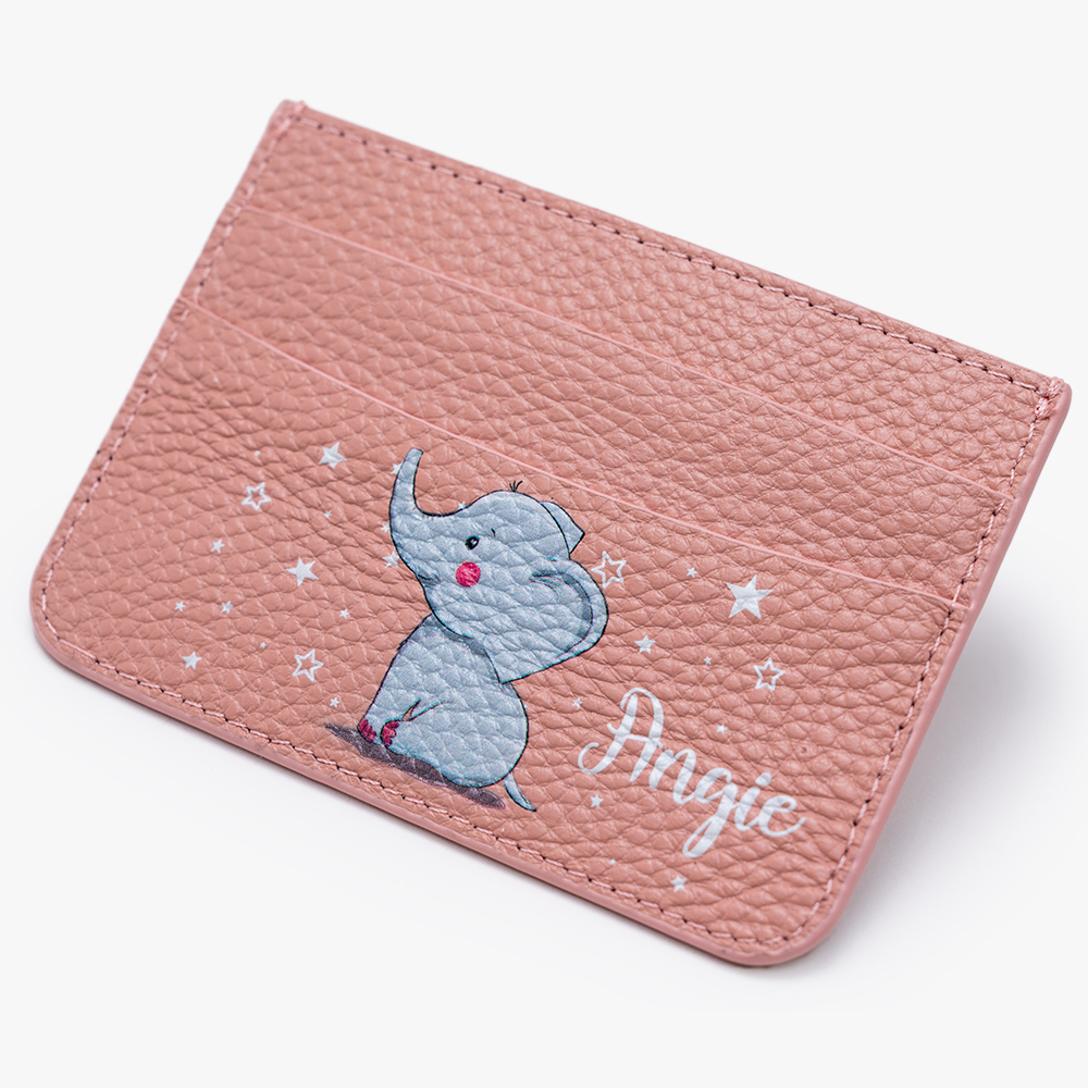 粉紅小象 卡夾 蜜荔粉 客製化卡套 - (訂製名字)