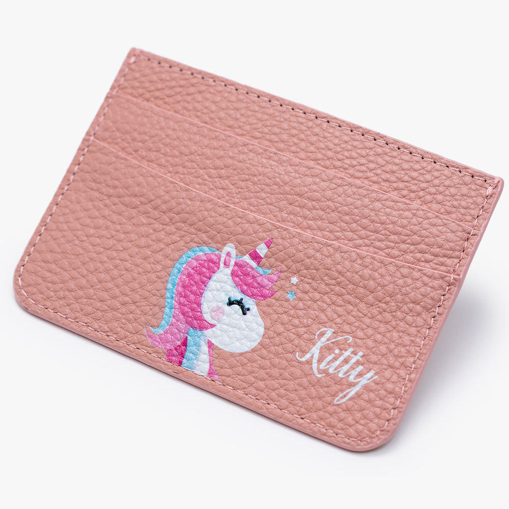 夢幻獨角獸 卡夾 蜜荔粉 客製化卡套 - (訂製名字)