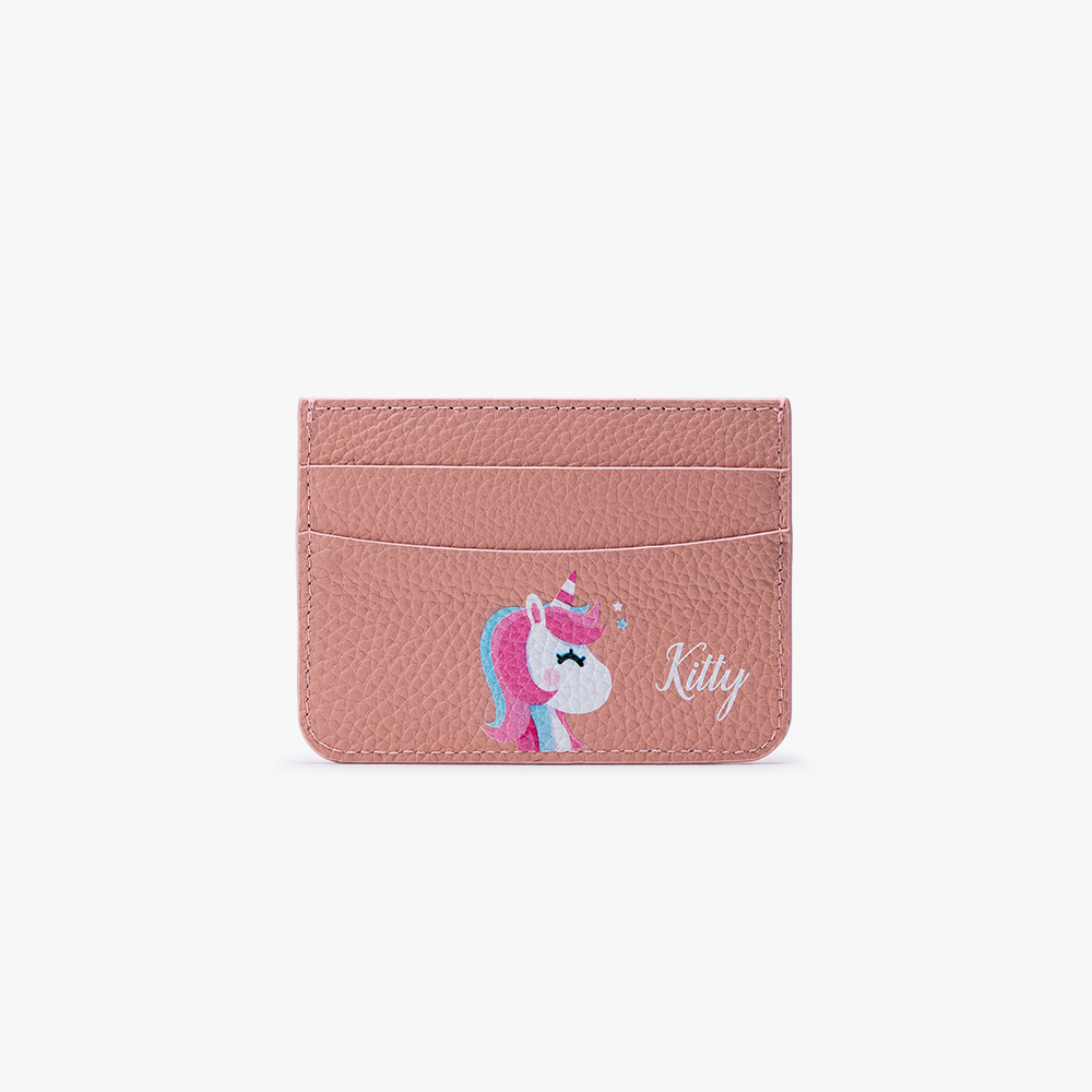 夢幻獨角獸 卡夾 蜜荔粉 客製化卡套 - (訂製名字)
