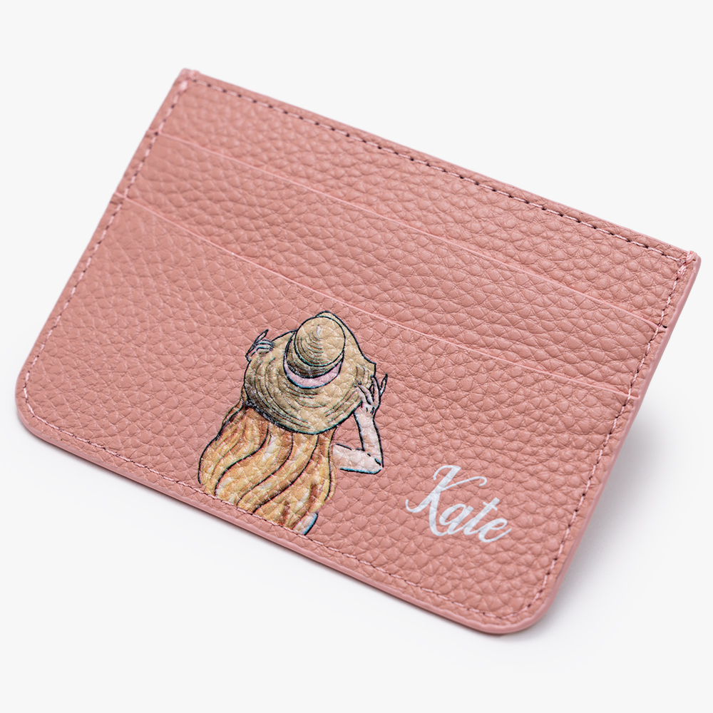熱情女孩 卡夾 蜜荔粉 客製化卡套 - (訂製名字)