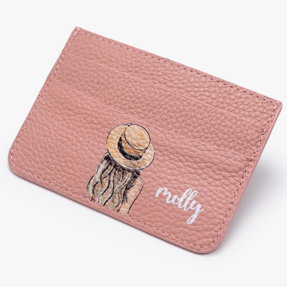 個性女孩 卡夾 蜜荔粉 客製化卡套 - (訂製名字)